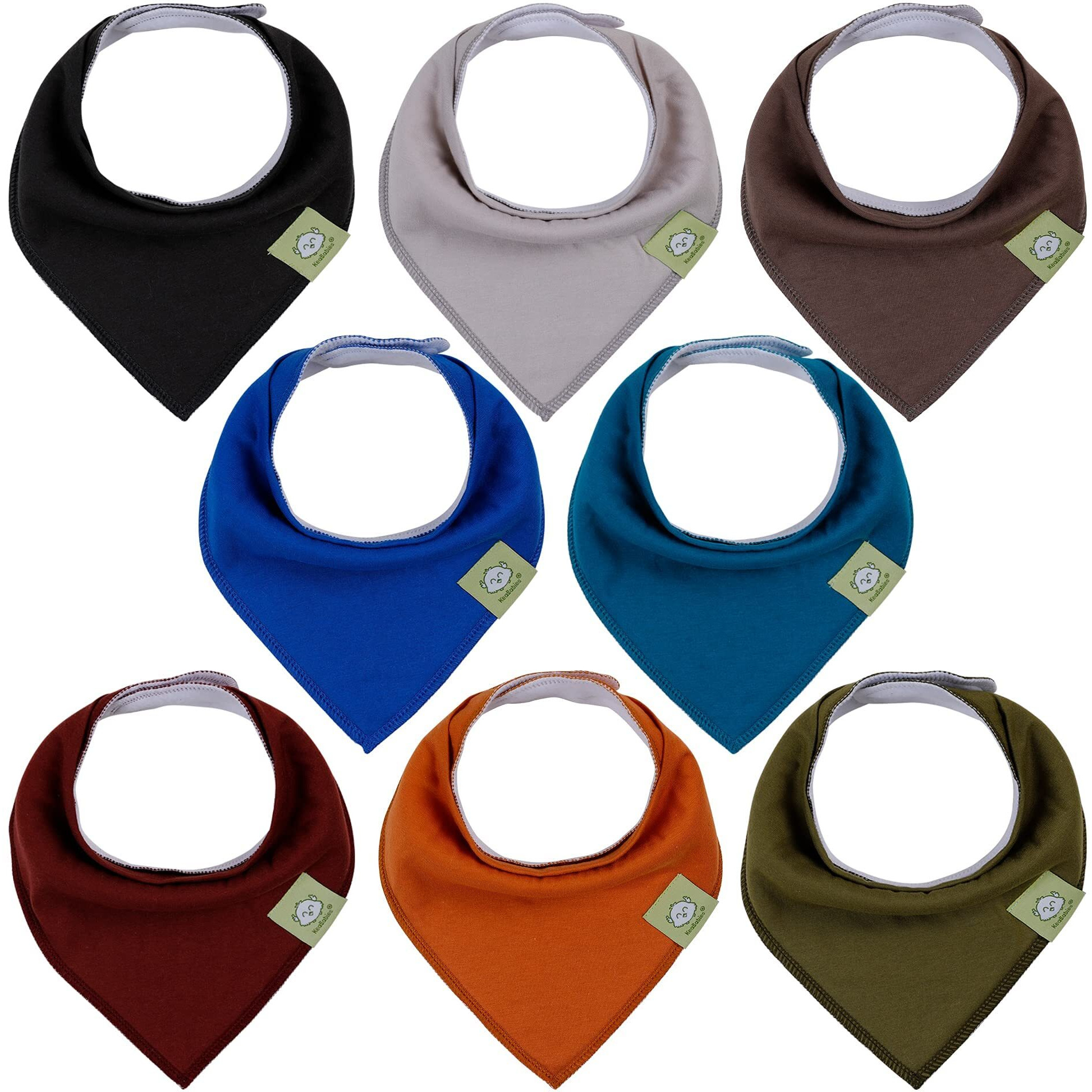 8-Pack Organic Baby Bandana Drool Bibs - Stylish Unisex Bandana Bibs - Super Absorbent Bandana Drool Bibs - Gentle Teething Bibs For Infants - Organic Cotton Baby Bib (Coastline)