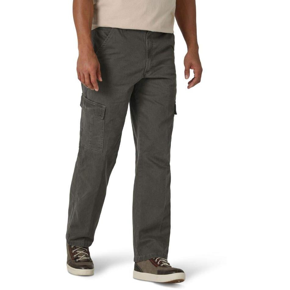 Wrangler Authentics Men's Twill Relaxed Fit Cargo Pant (Logan), Olive Drab, 35W X 30L