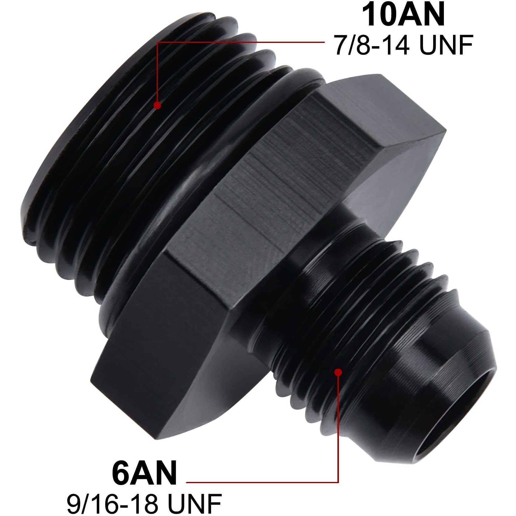 Evil Energy 6An Flare To An10 Orb Male O-Ring Fitting Adapter 2Pcs