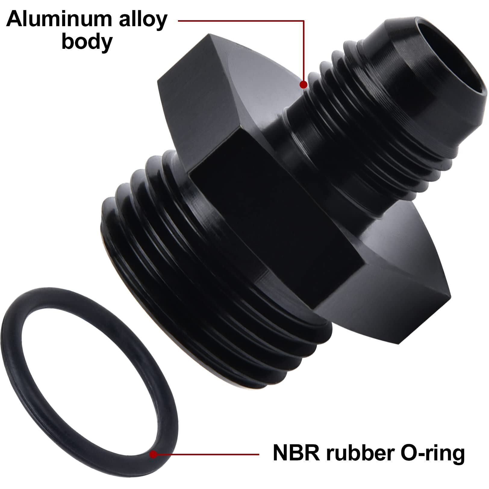 Evil Energy 6An Flare To An10 Orb Male O-Ring Fitting Adapter 2Pcs