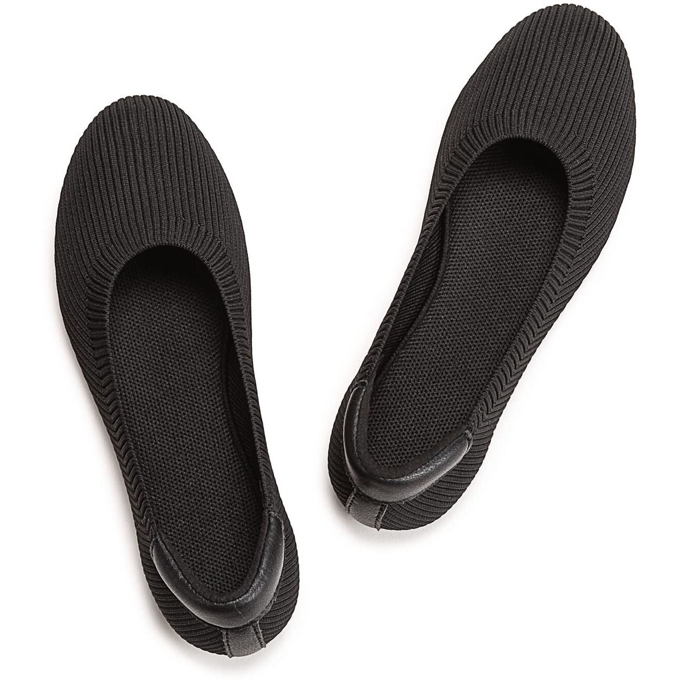 Frank Mully Womens Knit Ballet Flat Round Toe Slip On Flats Shoes Classic Low Wedge Ballerina Walking Flats Shoes Black, 10