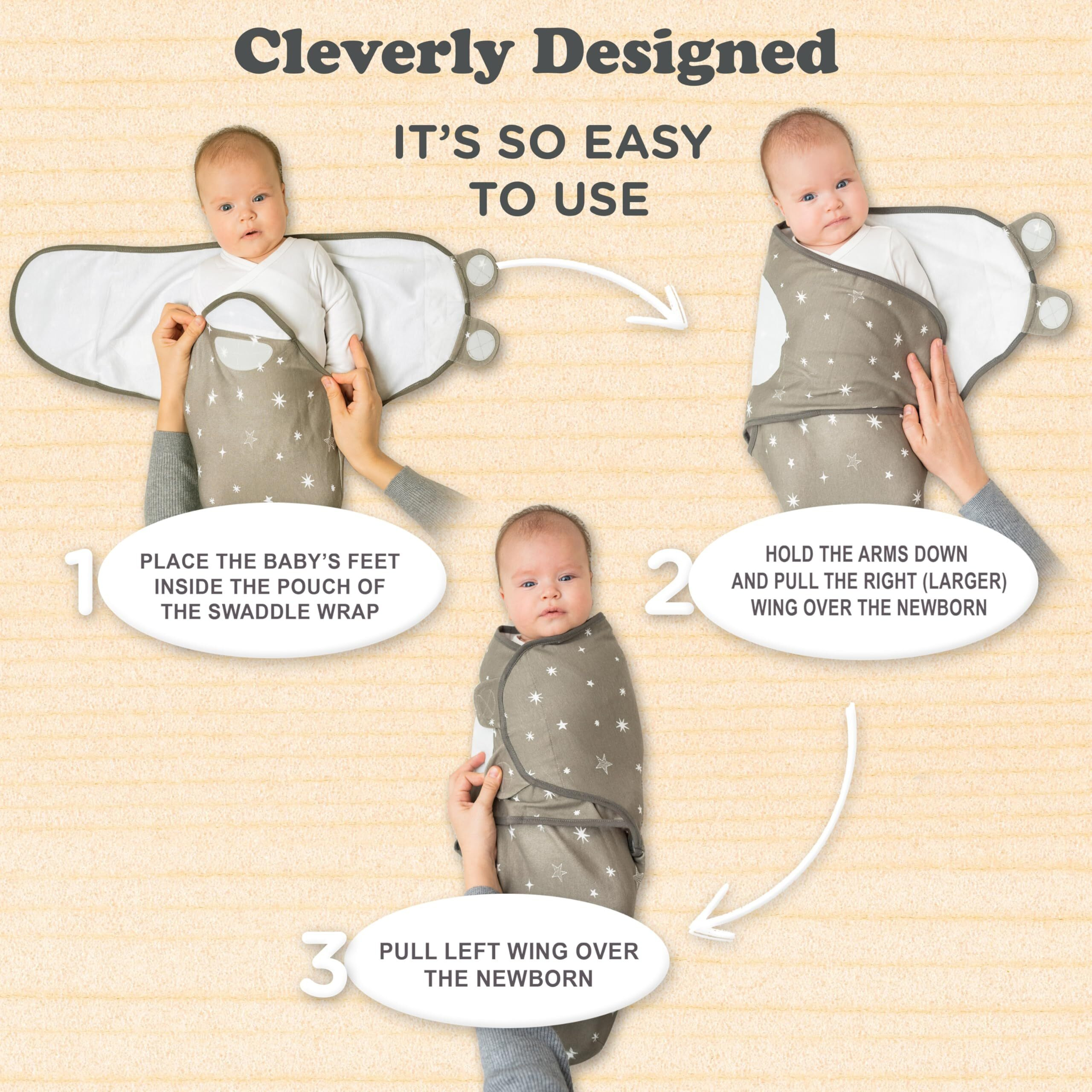 Bublo Baby Swaddles For Newborns Boy Girl - 3 Pack Baby Swaddles 3-6 Months - 3-6-Month Swaddles -Baby Swaddle Sleep Sack - Infant Swaddle Sleeping Sack - Baby Swaddle Blanket Wrap (Galaxy)