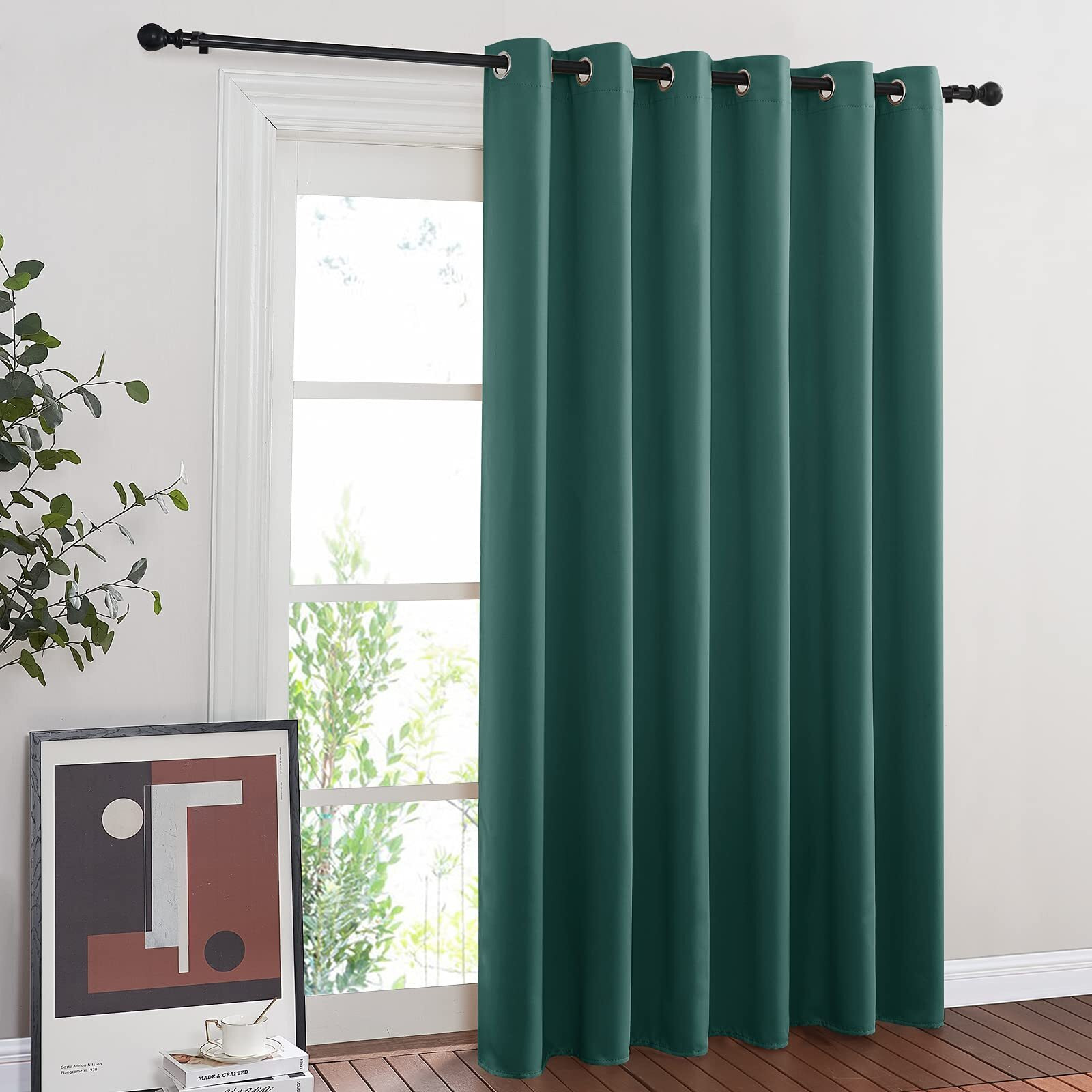 Nicetown Bedroom Window Blackout Curtain Panel - Home Decoration Thermal Insulated Blackout Drapedrapery For Loft, Guestroom (Hunter Green, 1 Panel, 80 X 84 Inch)