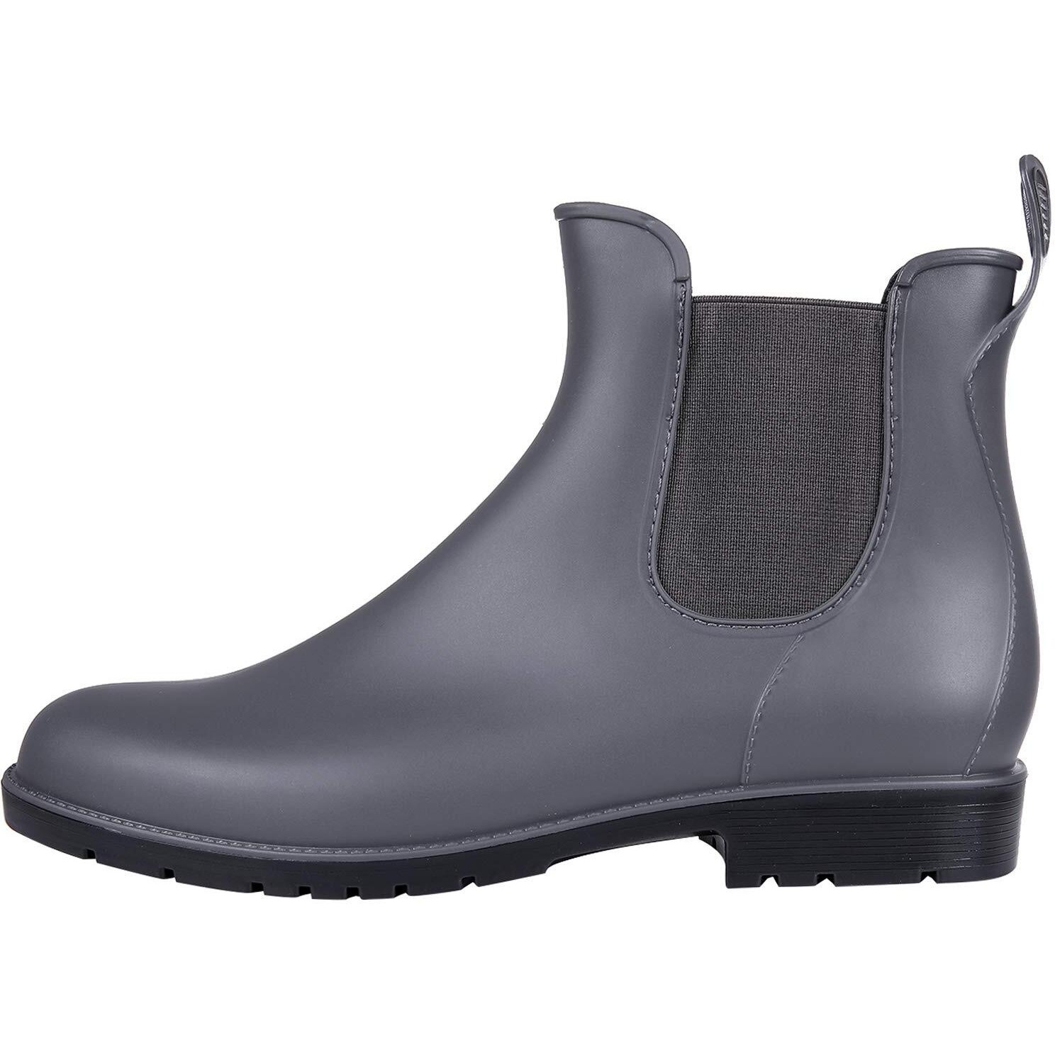 Asgard Women's Ankle Rain Boots Waterproof Chelsea Boots, Grey 38.5 (Size 8)