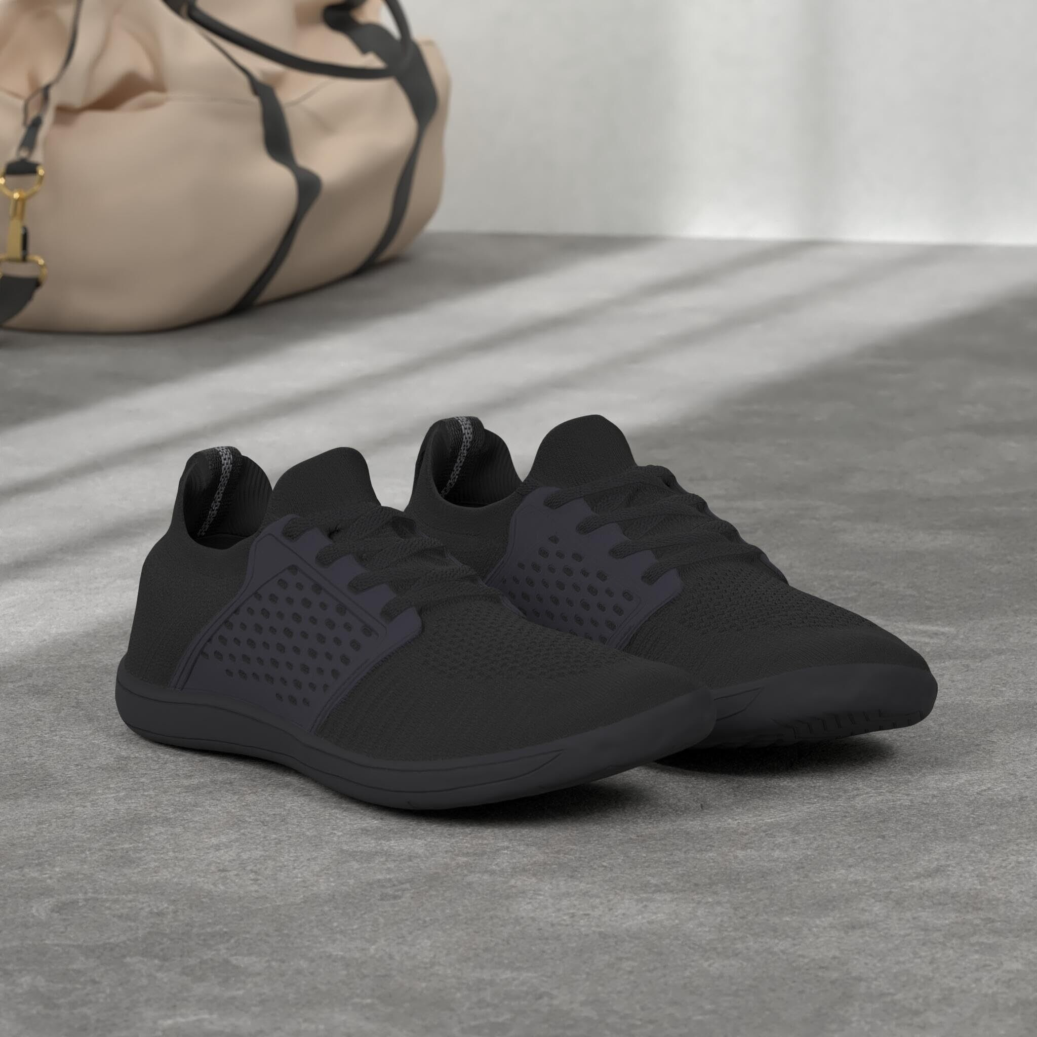 Whitin Men's Trail Running Shoes Minimalist Barefoot Sneakers Extra Wide Width Toe Box Size 13W Gym Workout Fitness Low Zero Drop Breathable Black 47