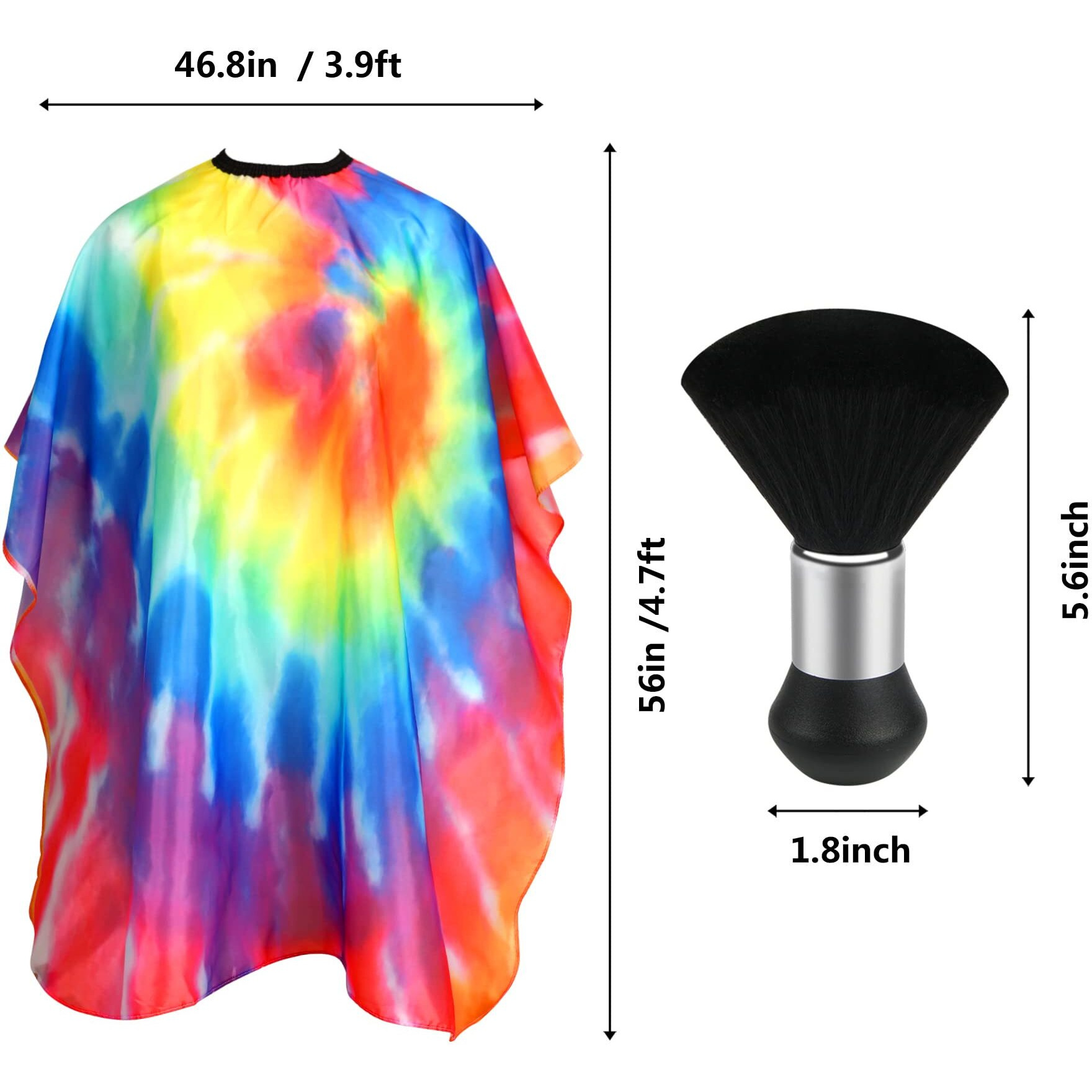 Febsnow Barber Cape Waterproof Professional Hair Cutting Cape Neck Duster Brush For Haircut Tie-Dye Salon Beard Hairdressing Kits 46.8  56 Inches