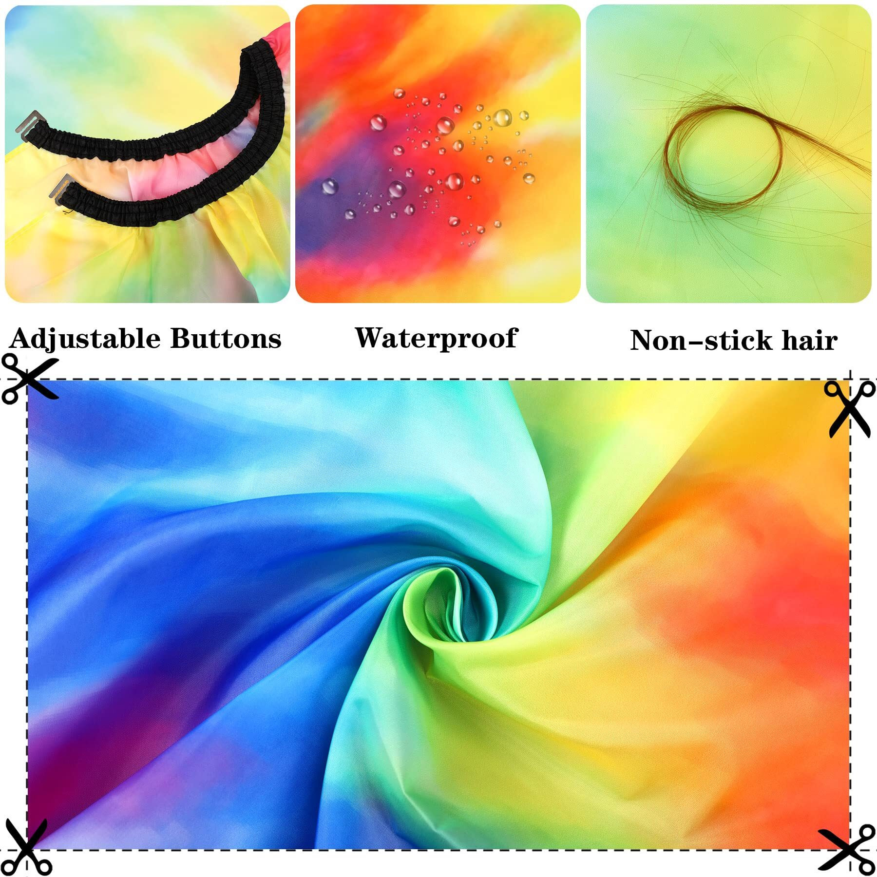 Febsnow Barber Cape Waterproof Professional Hair Cutting Cape Neck Duster Brush For Haircut Tie-Dye Salon Beard Hairdressing Kits 46.8  56 Inches