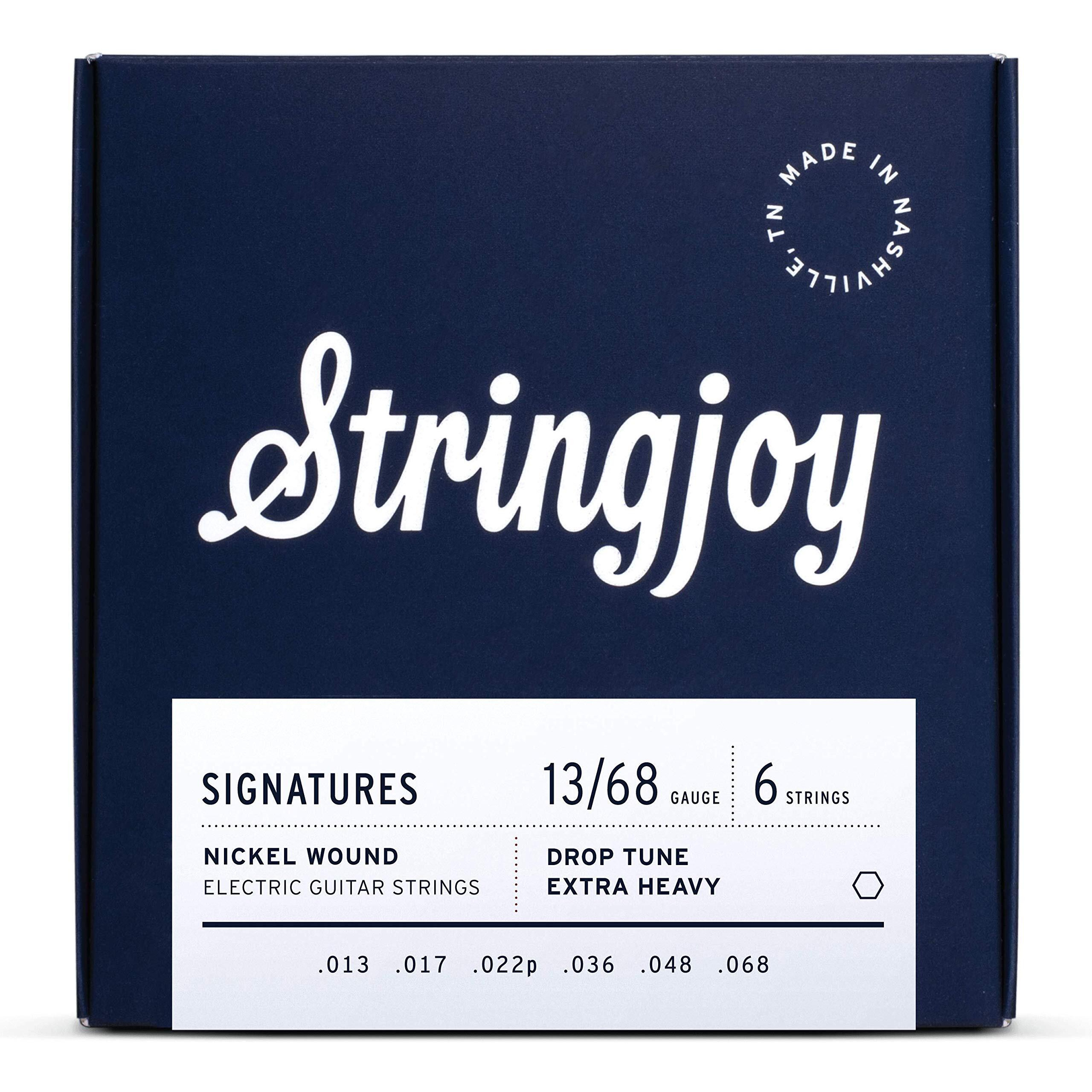 Stringjoy Drp13 Signatures Nickel Electric Guitar Strings, (Drop Tune Extra Heavy Gauge, 13-68)
