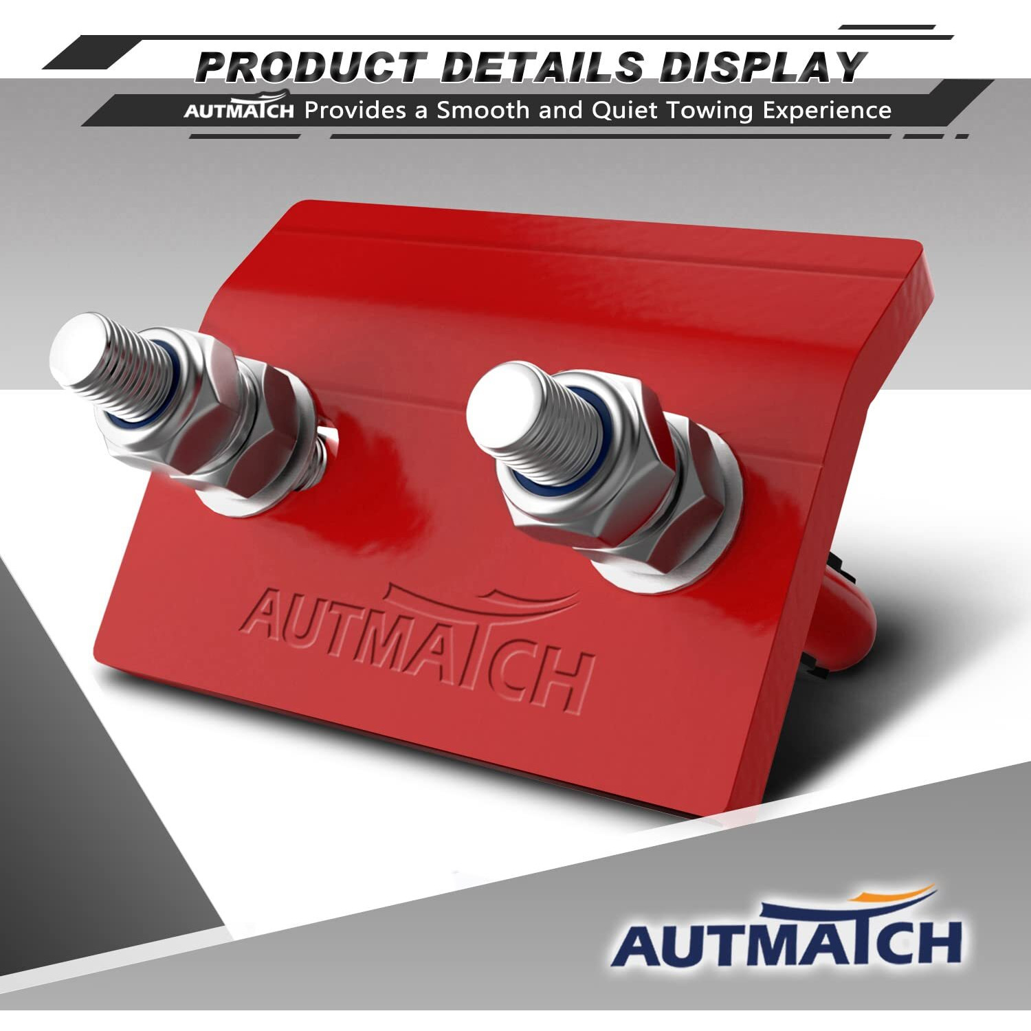 Autmatch Hitch Tightener Anti-Rattle Clamp, Heavy Duty Hitch Stabilizer For 1.25" And 2" Trailer Hitches, Rubber Isolator And Anti-Rust Double Coating Protective, Red