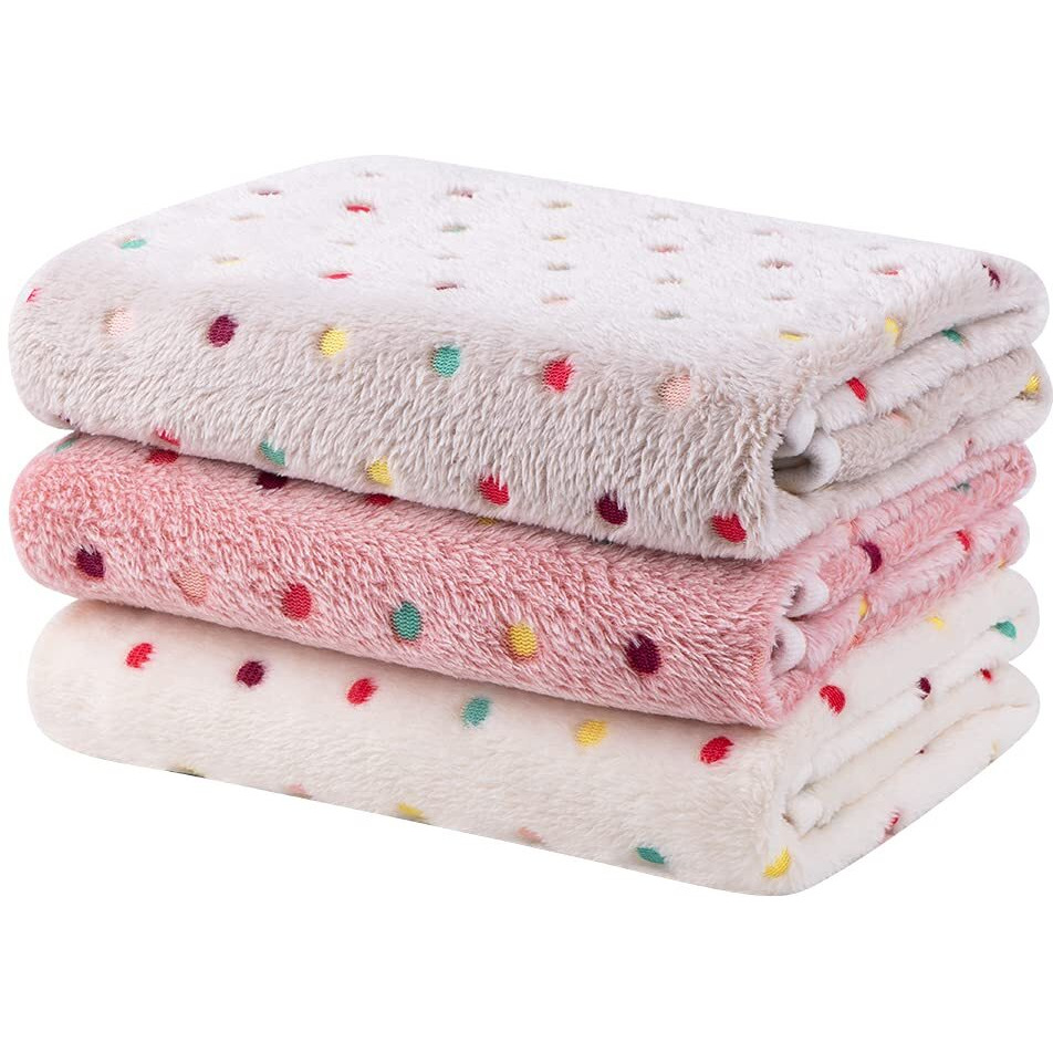 Dono 1 Pack 3 Dog Blankets, Soft Fluffy Fleece Pet Blanket Warm Sleep Mat Paw Print Design Puppy Kitten Throw Blanket Doggy Mat, Blanket For Dogs