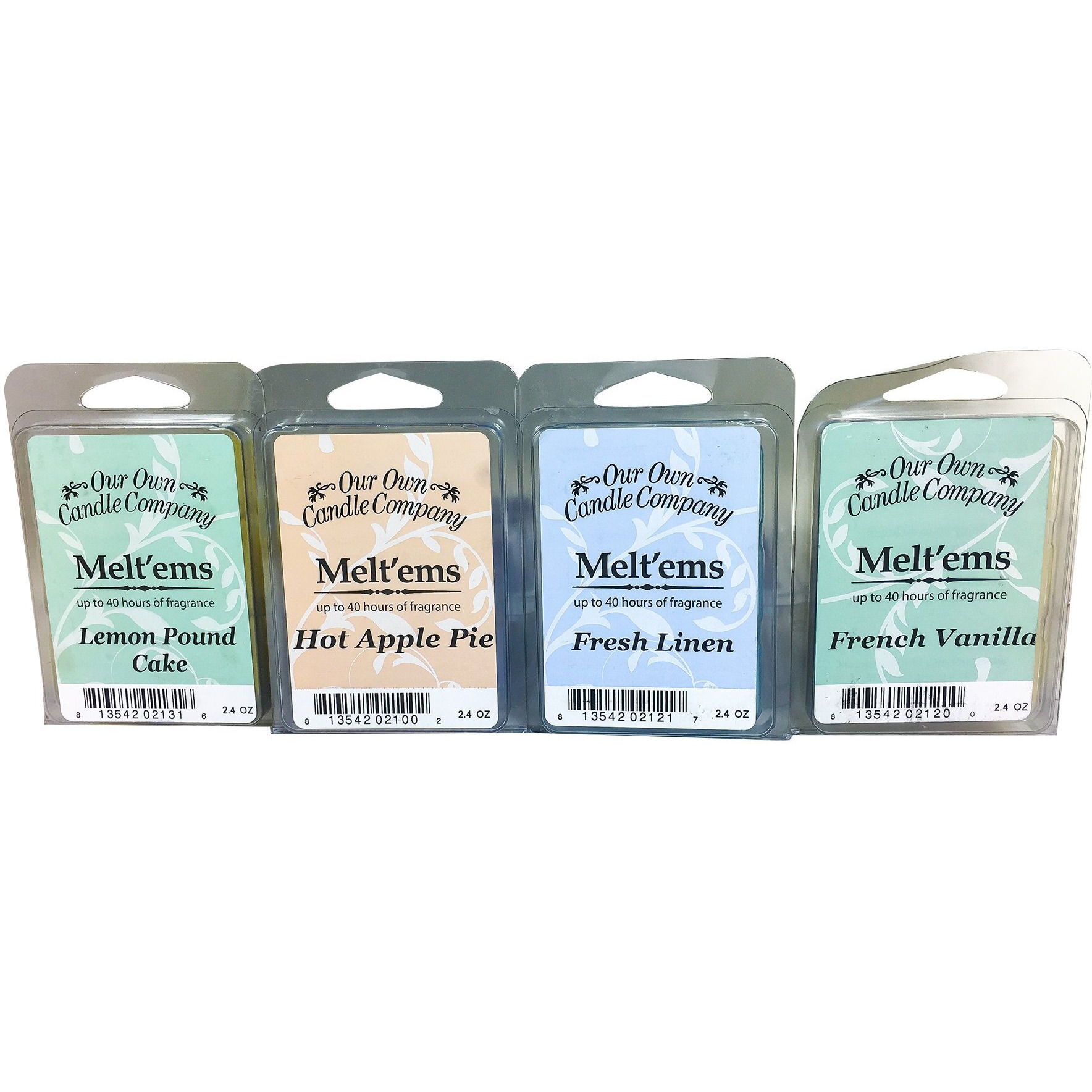 Our Own Candle Company Premium Wax Melt, Apple Pie, French Vanilla, Fresh Linen, And Lemon Poundcake, Everyday Variety Pack, 6 Cubes, 2.4 Oz (4 Pack)
