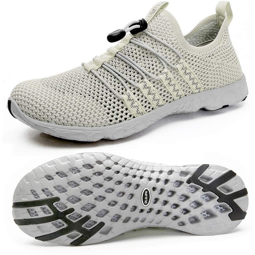 Dlgjpa Men's Quick Drying Water Shoes For Beach Or Water Sports Lightweight Slip On Walking Shoes Apricot 10.5