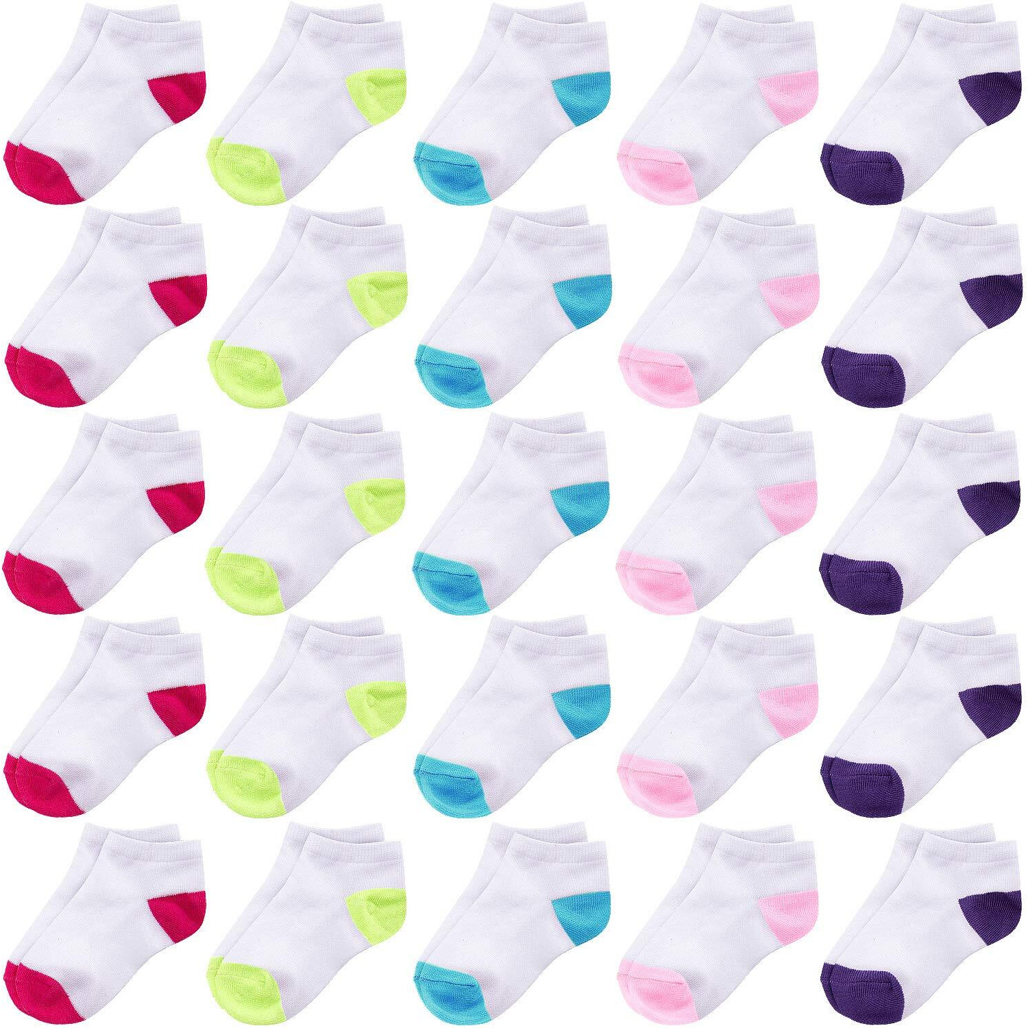 Duufin 25 Pairs Toddler Ankle Socks Low Cut Kids Half Cushion Socks Low Rise Ankle Socks For Boys And Girls (Multicolor A, 1-2T)