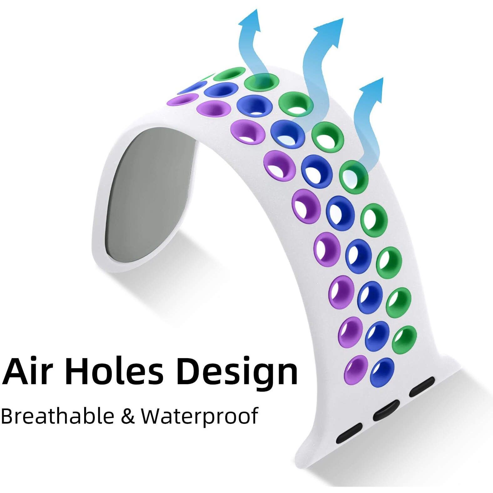 Sport Band Compatible With Apple Watch 38Mm 40Mm 41Mm 42Mm 44Mm 45Mm 46Mm 49Mm For Women Men, Breathable Soft Silicone Replacement Strap For Iwatch Ultra 2/ Ultra Se Series 10 9 8 7 6 5 4 3 2 1