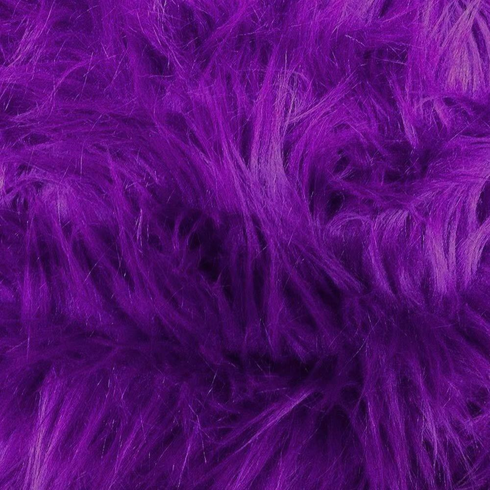 Barcelonetta  Faux Fur Squares  Shaggy Fur Fabric Cuts, Patches  Craft, Costume, Fur Pieces & Decoration (Purple, 10 X 10)