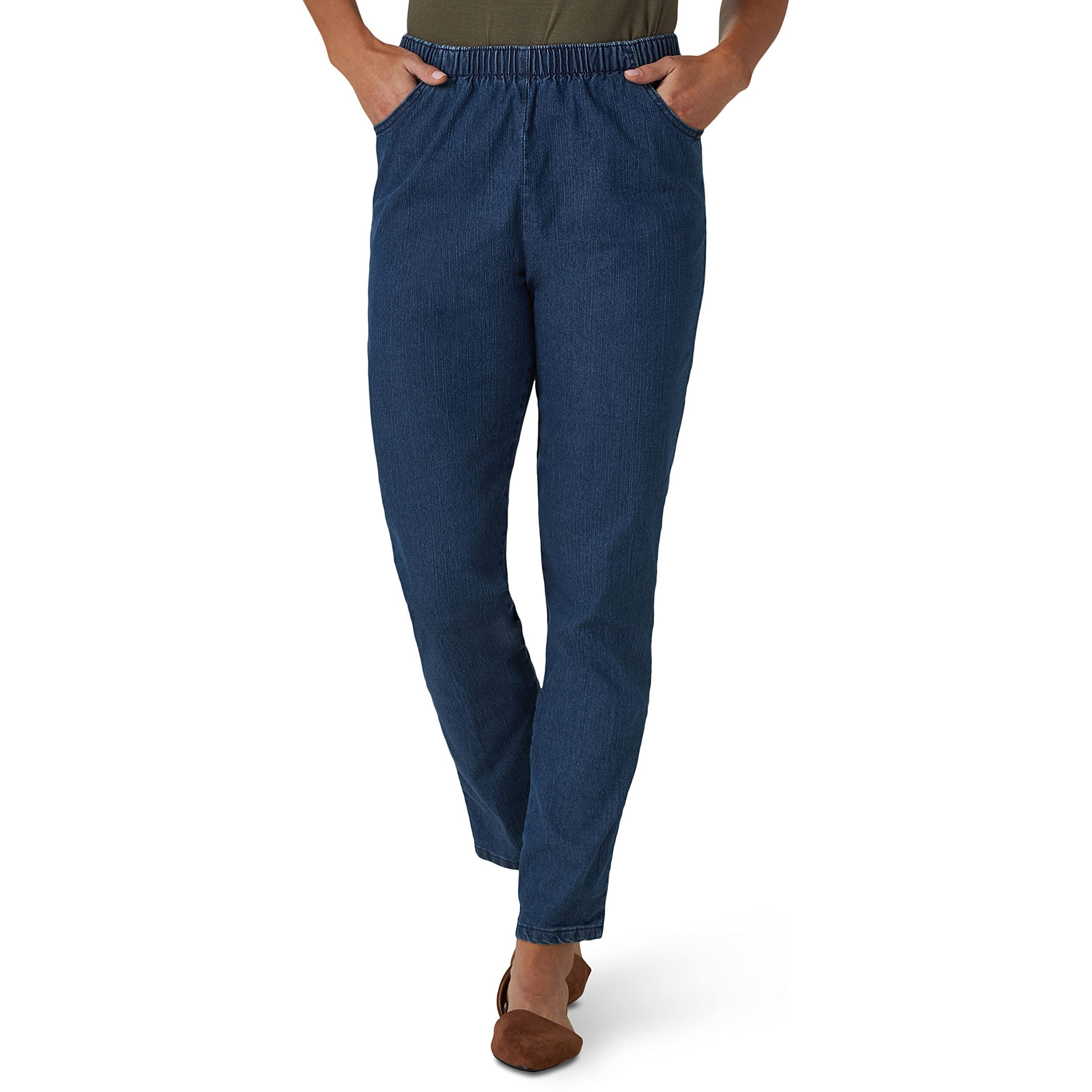 Chic Classic Collection Womens Stretch Elastic Waist Pull-On Legging Pant Mid Shade Denim 8