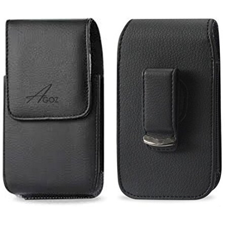 Agoz Golf Gps Belt Clip Case Compatible With Skygolf Skycaddie Sx400 Tourbook Golf Gps, Vertical Leather Pouch Holster With Swivel Belt Clip And Magnetic Closure - 5.75" X 2.75" X 0.75"
