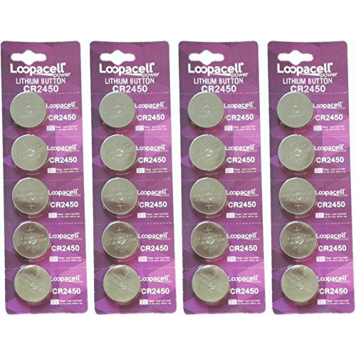 Loopacell Cr2450 3V Lithium Battery (Pack Of 20) - High Capacity Coin Cell Batteries
