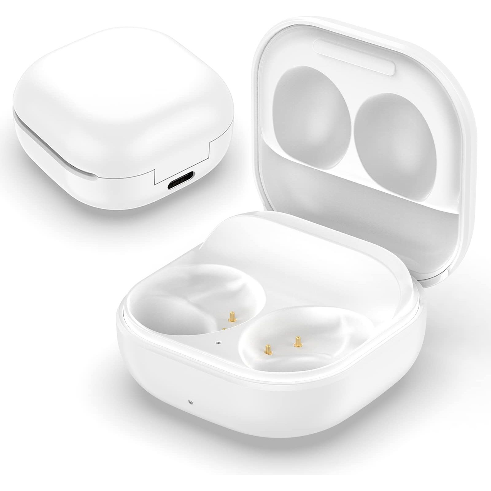 Wired Charging Case Compatible With Samsung Galaxy Buds 2, Replacement Charger Case Dock Station For Galaxy Buds 2 Bluetooth Earbuds (White)
