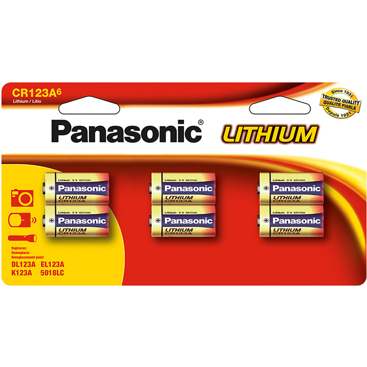 Panasonic Cr123A 6-Pack Lithium
