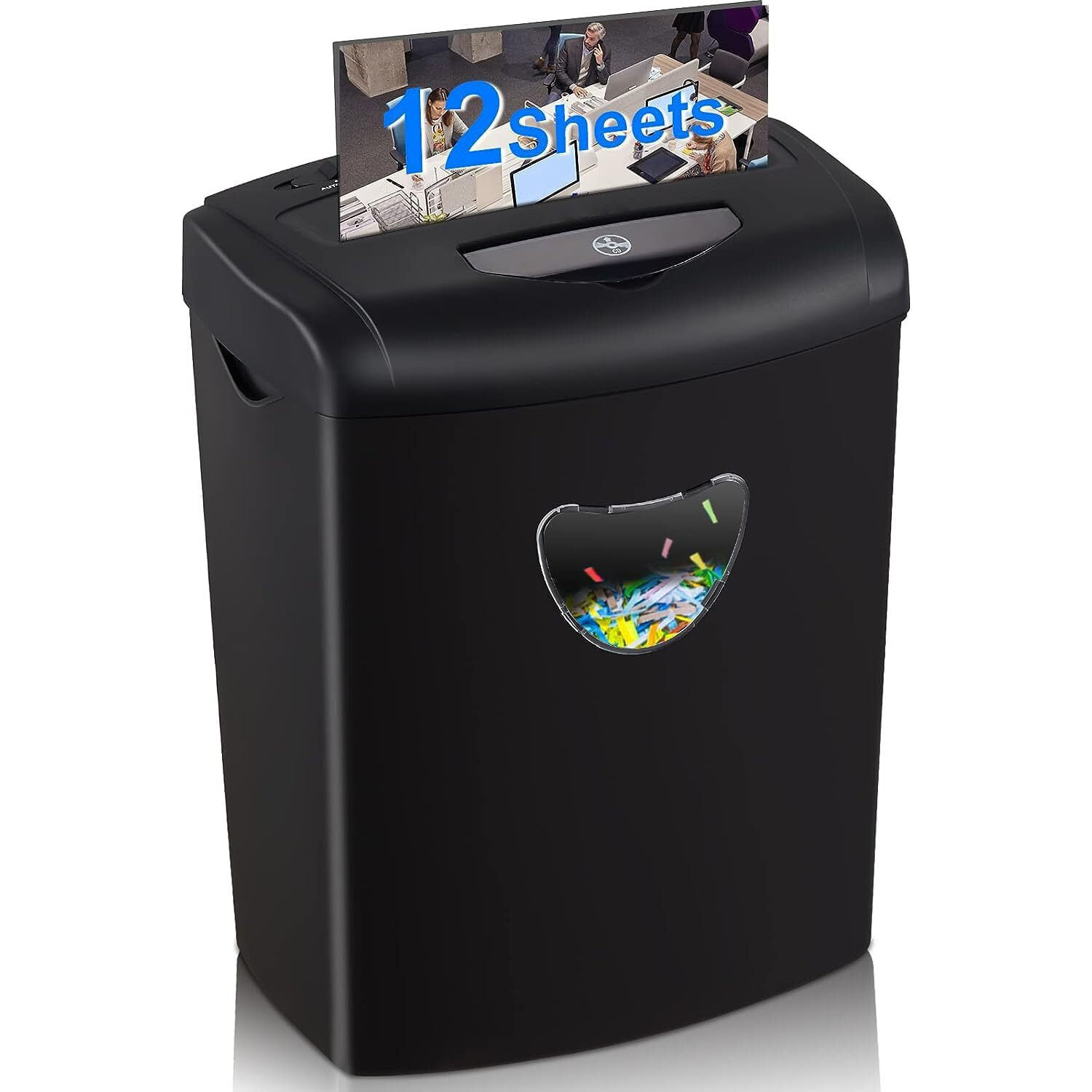 Woolsche Paper Shredder, 12-Sheet Cross Cut With 5.55-Gallon Basket, P-4 Security Level, 3-Mode Design Shred Card/Cd/Staple/Clip, Heavy Duty With Jam Proof System, Paper Shredder For Office (Etl)