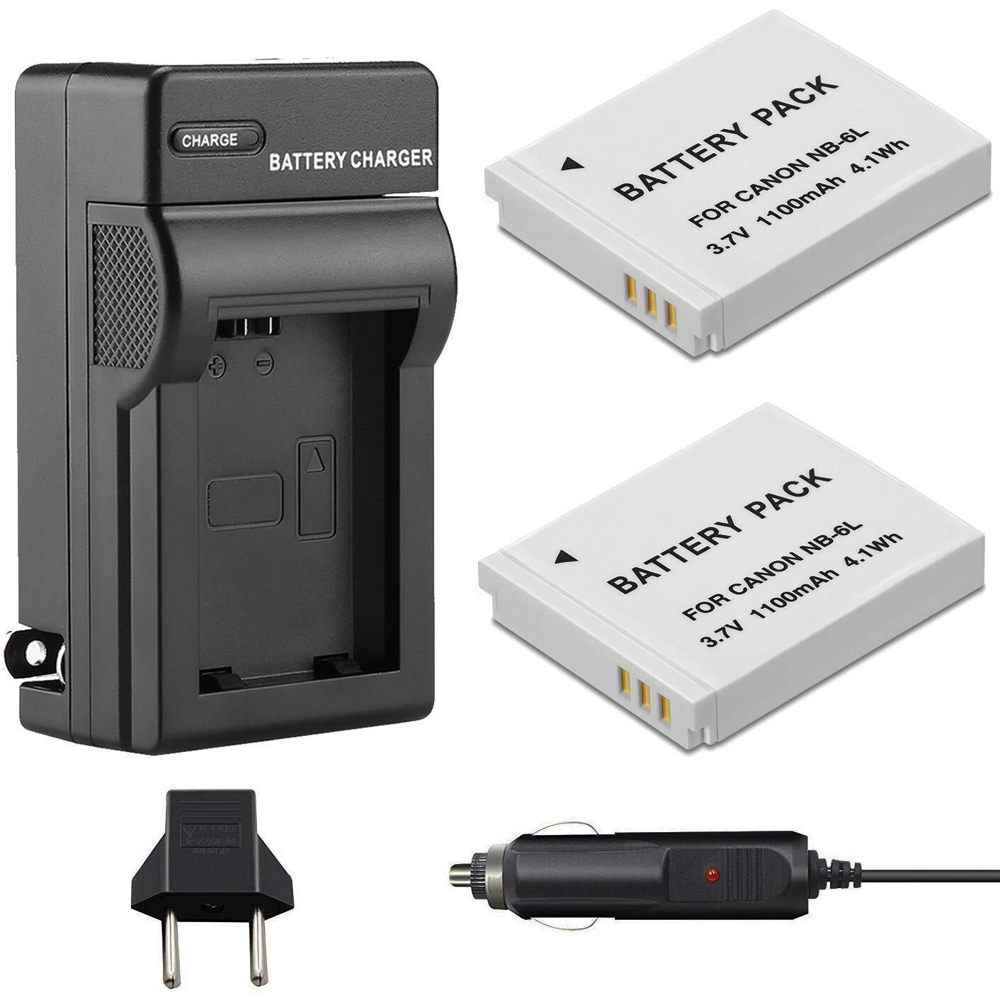 Venwo 2 Pack Nb-6L/Nb-6Lh Battery And Charger Kit Compatible With Canon Powershot Sx540 Hs, Sx530 Hs, Sx520 Hs, Sx510 Hs, Sx500 Hs, Sx170 Is,Sx700 Hs, Sx710 Hs,Sx610 Hs, Sx600 Hs, S120, D20, D30, S90