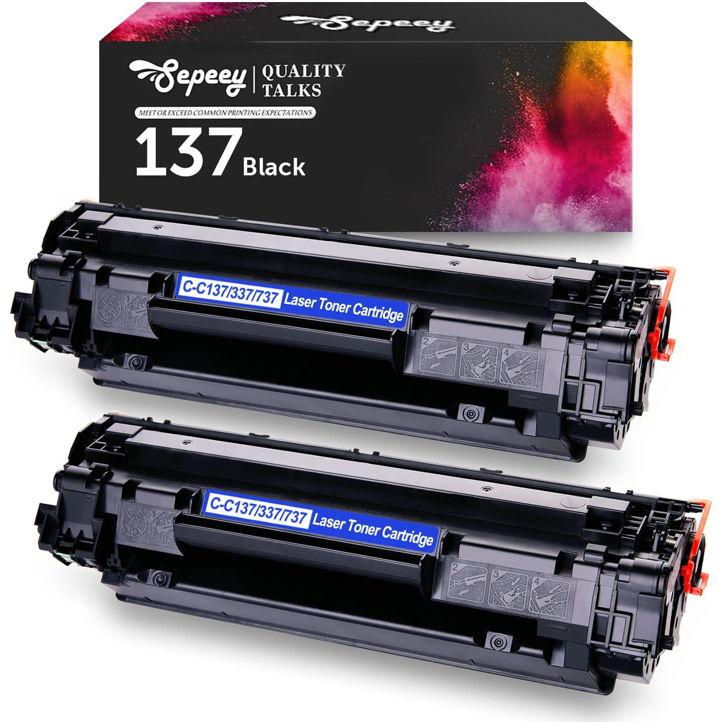Sepeey Compatible For Canon 137 Black Toner Cartridge, Use With Canon Imageclass Mf216N Mf227Dw Mf236N Mf249Dw Mf242Dw Mf244Dw Mf247Dw Mf229Dw Mf232W Mf212W D570 Lpb151Dw Printer, 2Pack Replacement