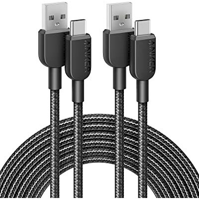 Anker Usb C Cable, [2 Pack, 10Ft] 310 Usb A To Usb C Charger Cable, Usb 2.0 Nylon Charging Cord Fast Charging For Samsung Galaxy Note 10 Note 9/S10+ S10, Lg V30 (Black)