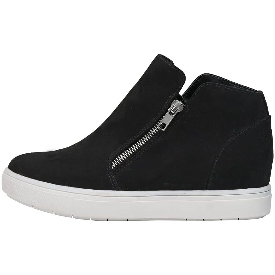 Cushionaire Women's Hart Hidden Wedge Sneaker +Wide Width Available, Black, 8 W