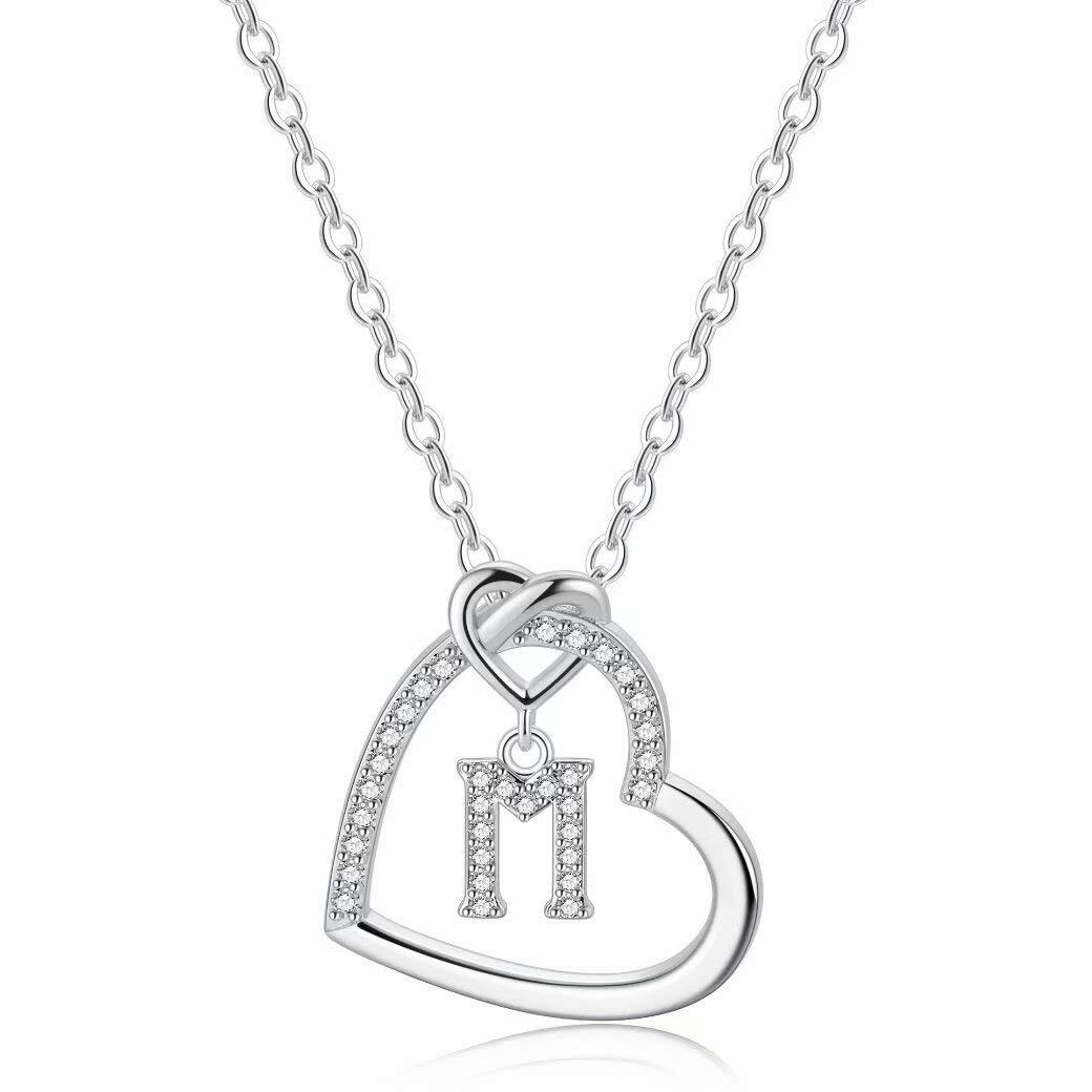 M Mooham Initial Necklaces For Women Silver, M Necklace For Girls Necklaces For Teen Girls Initial Necklace Jewelry For Teen Girls Gifts For Teen Girls Necklace For Girlfriend