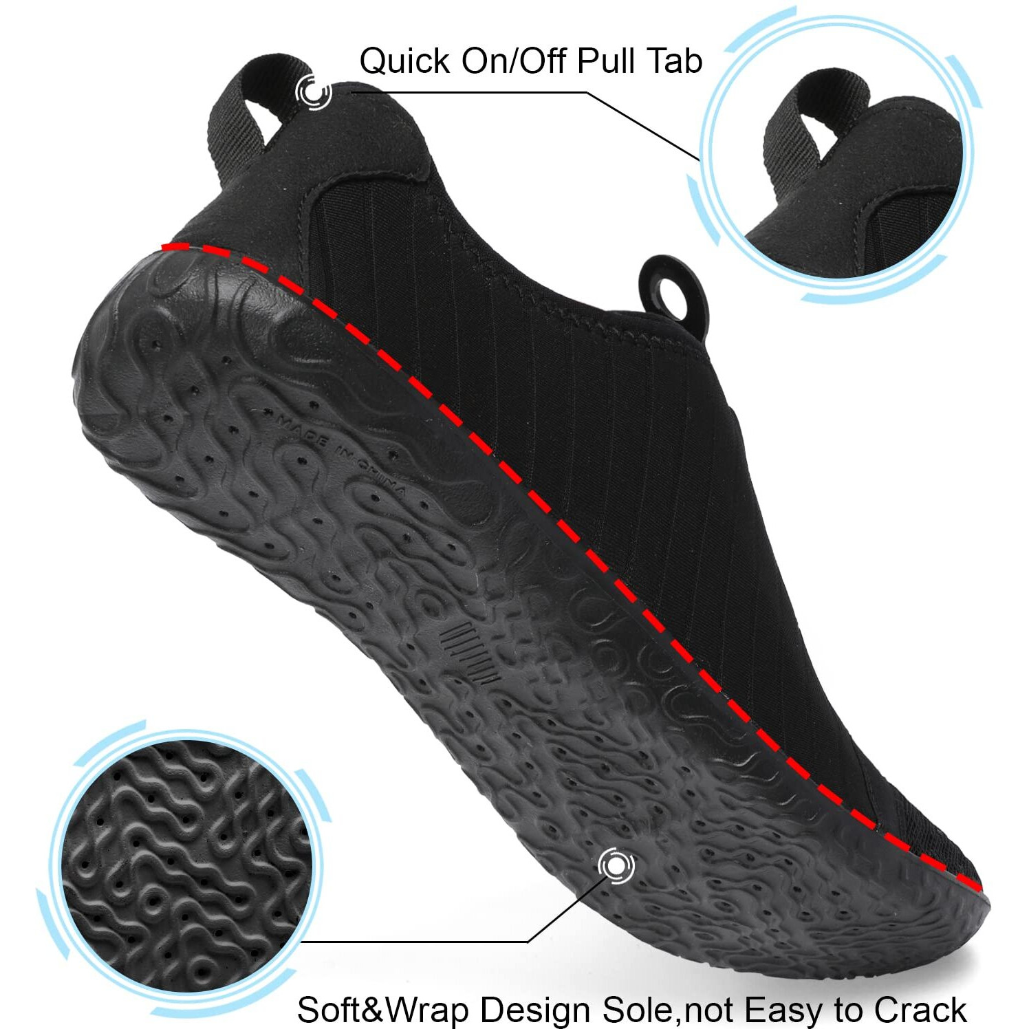 Spesoul Water Shoes For Women Men Quick Dry Swim Shoes Barefoot Aqua Socks For Beach Pool River Yoga Outdoor Sports 6-7 Women/5-6 Men