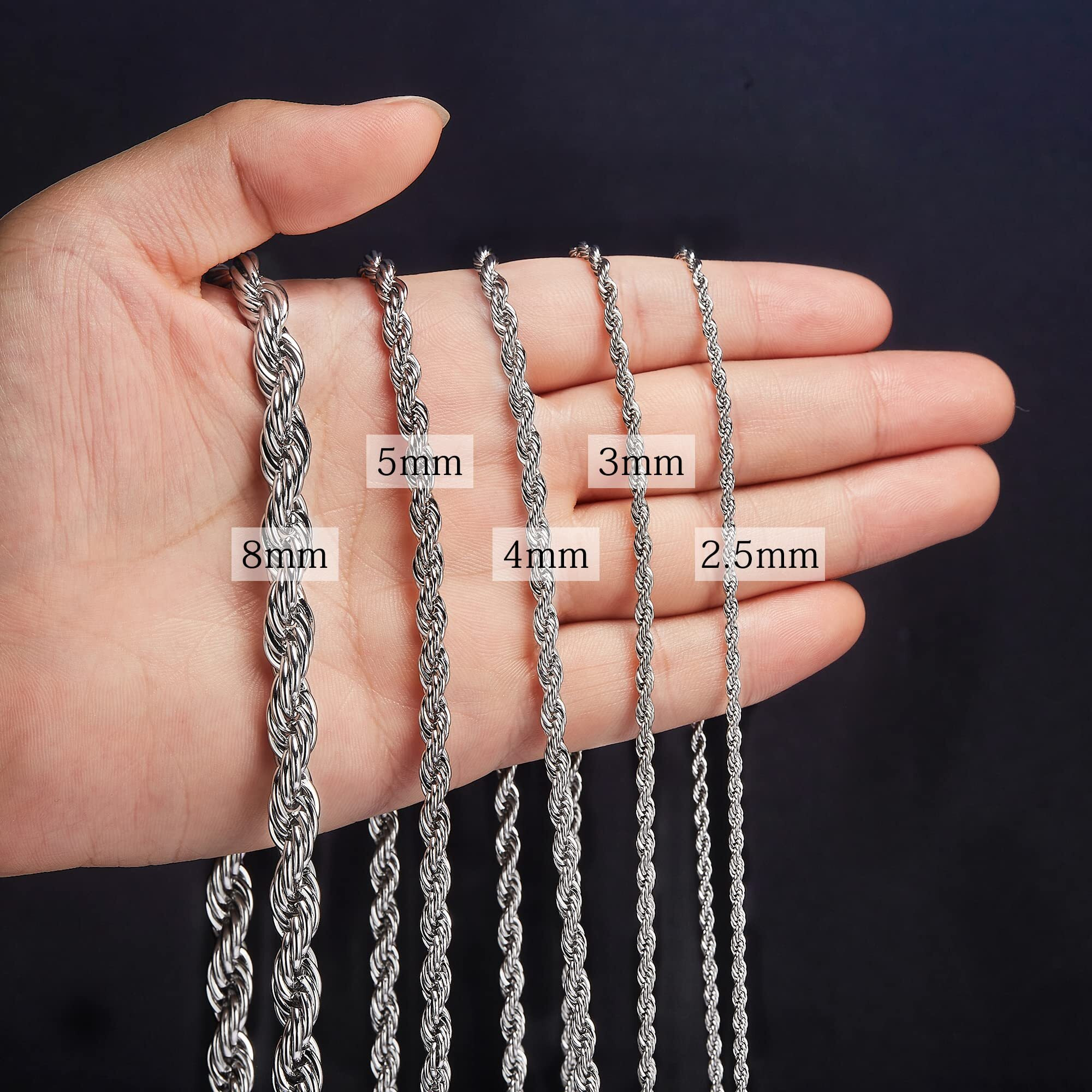 Holyfast Twist Chain Necklace - Stainless Steel Rope Jewelry For Men & Women