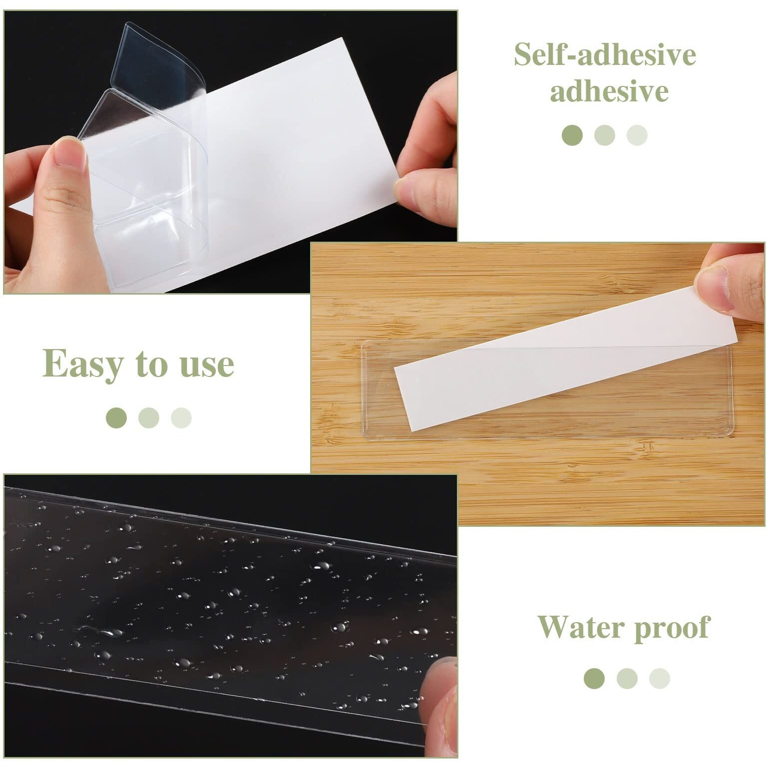 60 Pack 1.2" X 4.3" Self Adhesive Label Holders With 60Pcs Paper Label Inserts, Shelf Tag Label Holder Clear Pockets For Bookshelf Mailbox Shelves Storage Bins