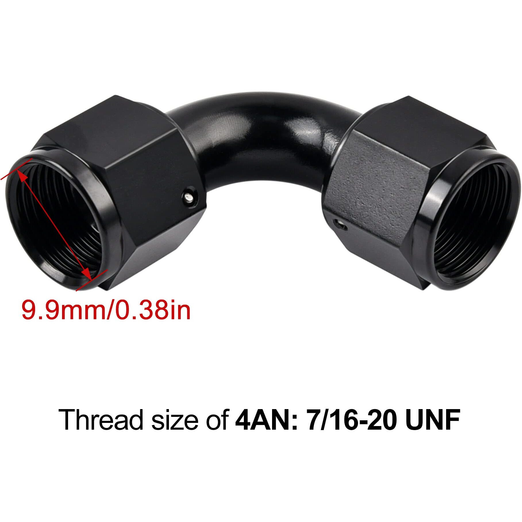 Evil Energy 4An Female To 4An Female 90 Degree Swivel Coupler Union Fitting Adapter Aluminum Black