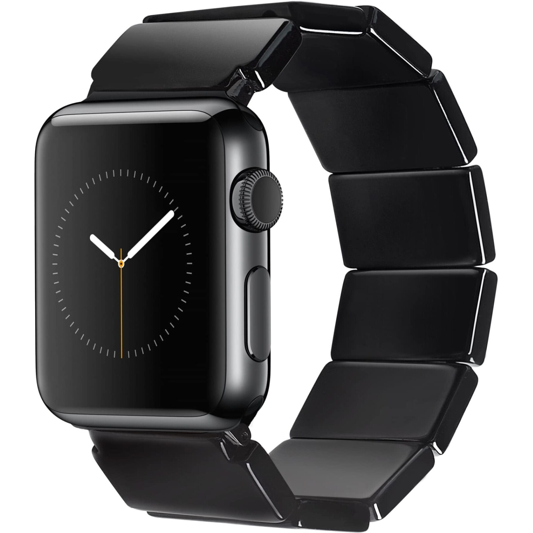 Heesch Compatiable With Apple Watch Band 40,38Mm For Men Black Stretchy Wristband For Apple Watch Series 7 Strap Women Link Bracelet For Iwatch Se,3,6