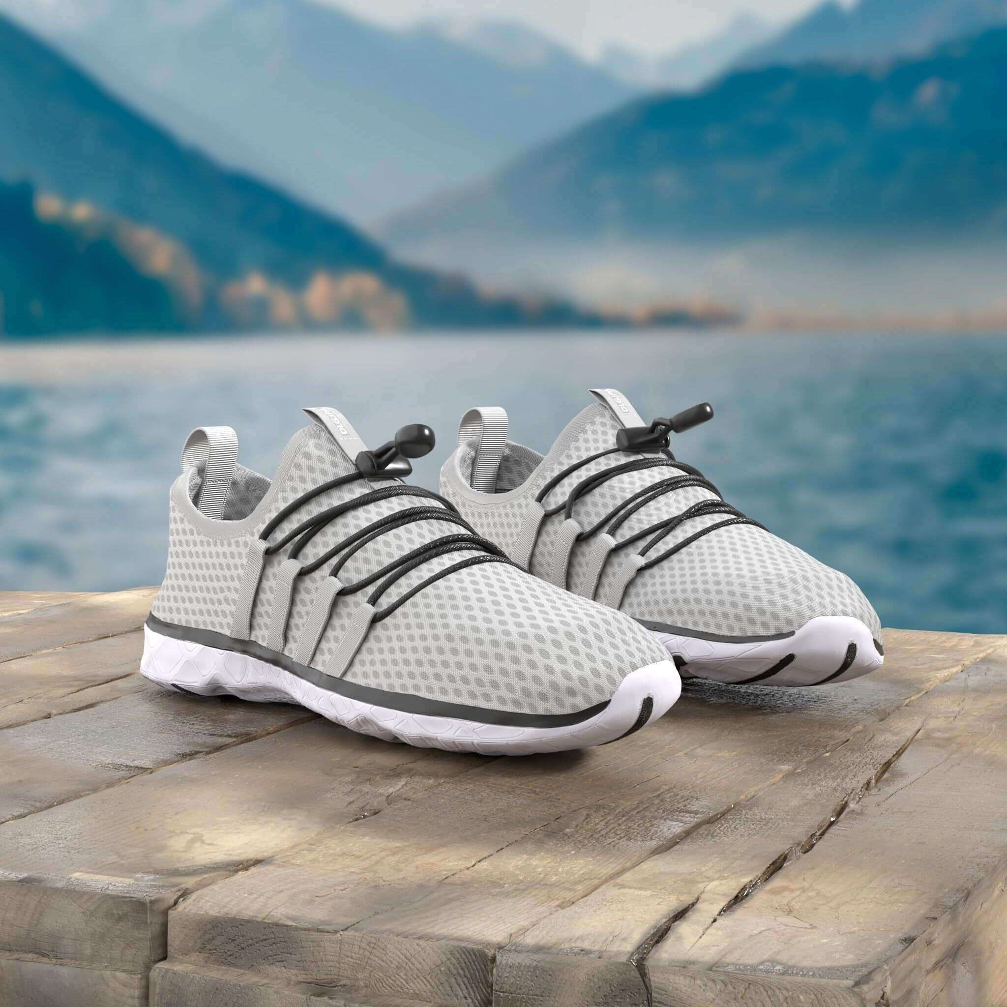 Dlgjpa Men's Lightweight Quick Drying Water Shoes For Beach Or Water Sports Slip On Walking Shoes Lightgrey 12