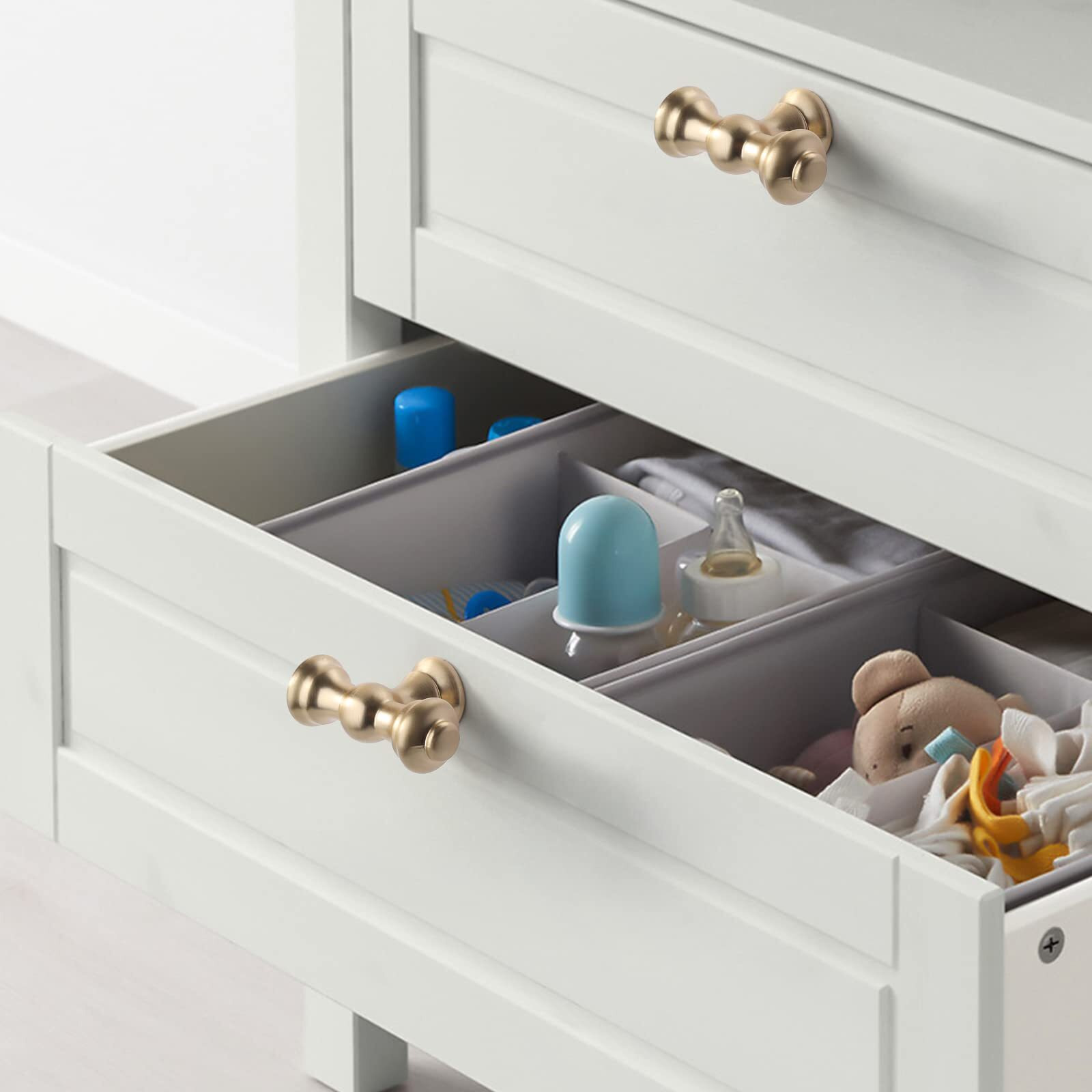 Asidrama 30 Pack Brushed Brass Kitchen Cabinet Knobs Gold Dresser Knobs Drawer Knobs Gold Cabinet Knobs Cabinet Hardware Zinc Knobs For Dresser Drawers