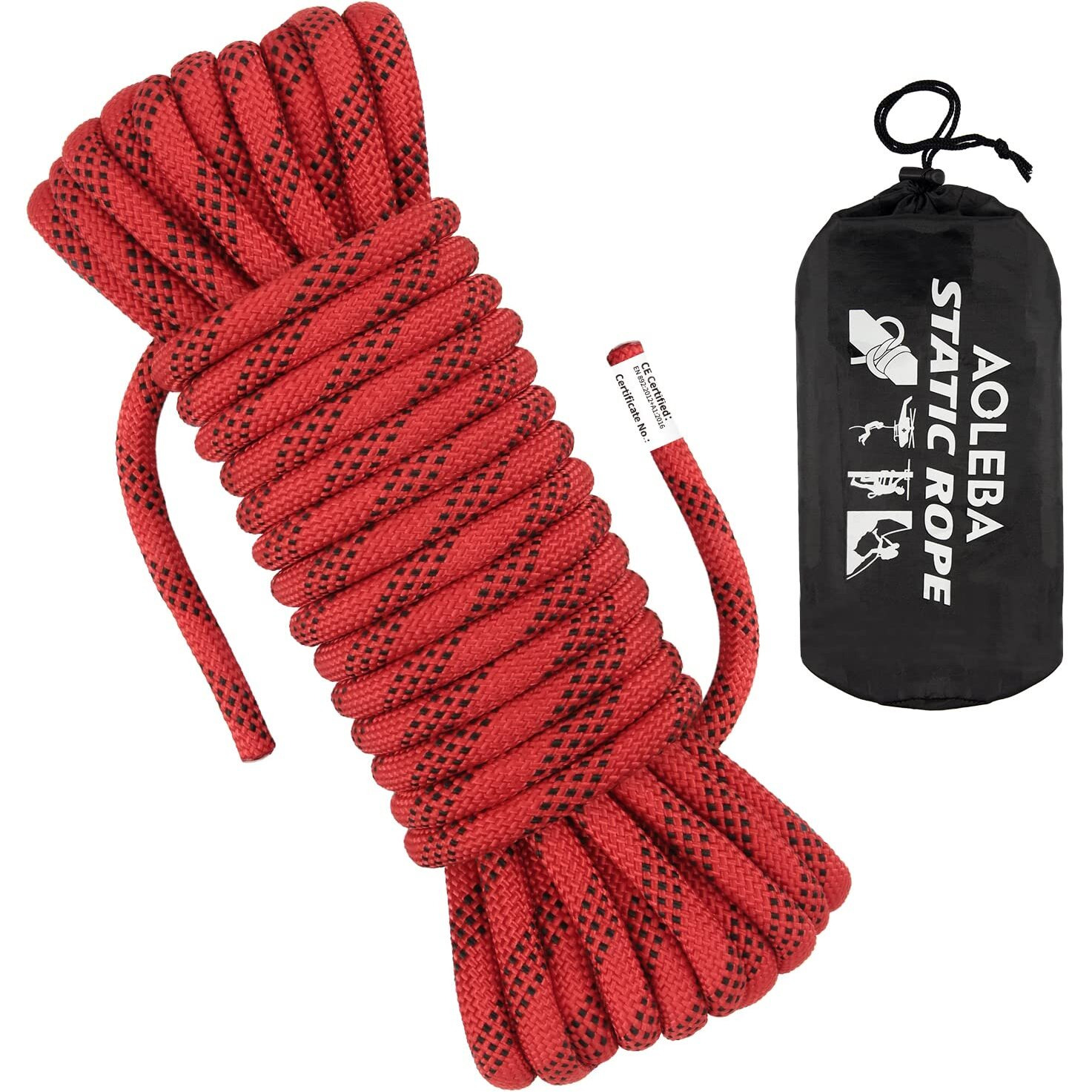 Aoleba 10.5 Mm Static Climbing Rope 10M(32Ft) 20M(64Ft) 30M(96Ft) 50M(160Ft) 70M(230Ft) Outdoor Rock Climbing Rope, Escape Rope Ice Climbing Equipment Fire Rescue Parachute Rope
