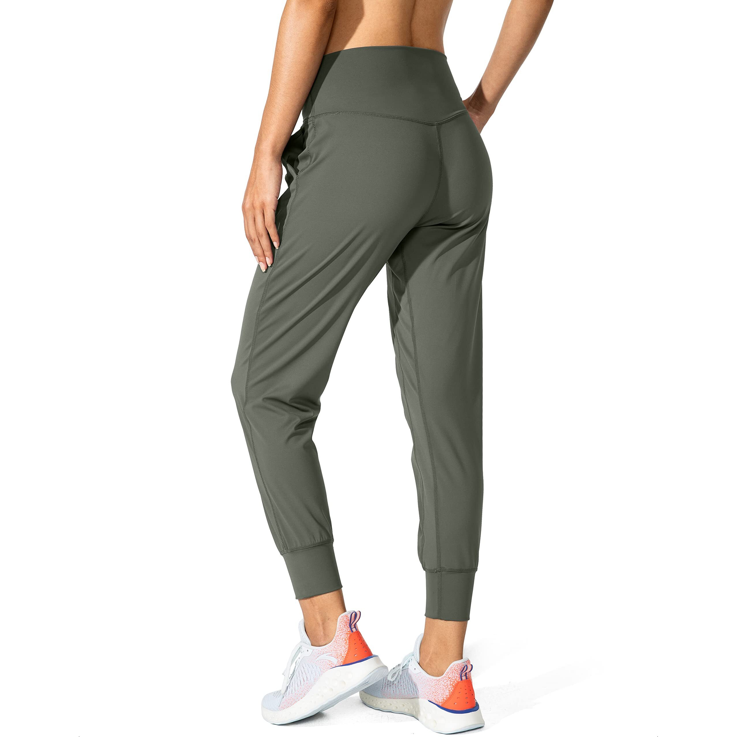 G Gradual Women's Joggers High Waisted Yoga Pants With Pockets Loose Leggings For Women Workout, Athletic, Lounge (Grey Sage, Large)