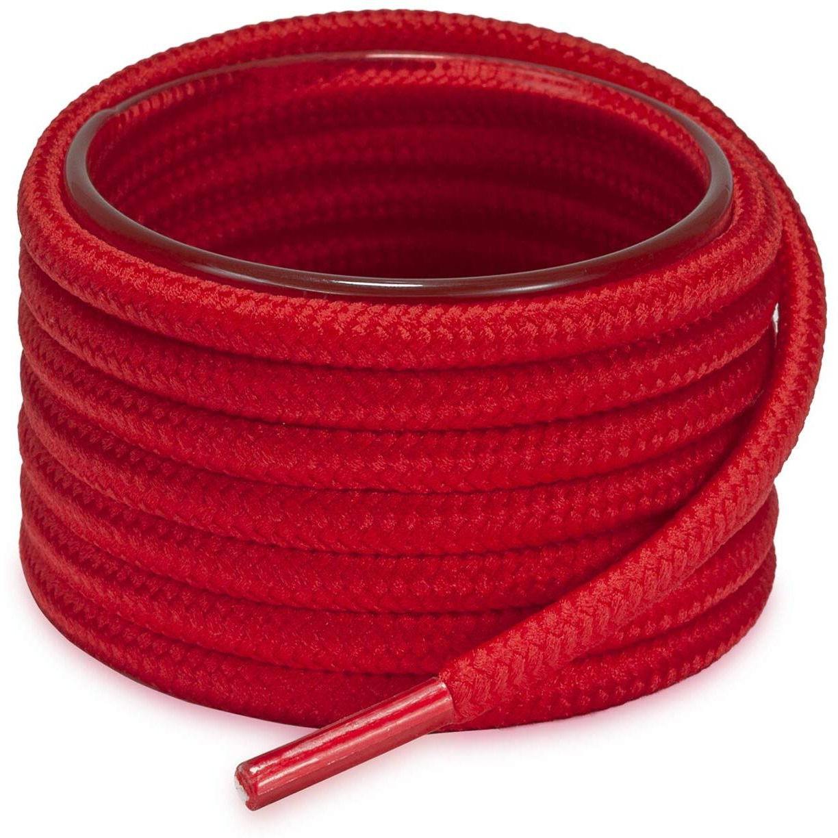 Shoemate Solid Color Round Shoe Laces For Sneakers, Boots And Athletic Shoes, Shoe Strings, Red, 58"(147Cm) 9-Dahong Rod-147-9
