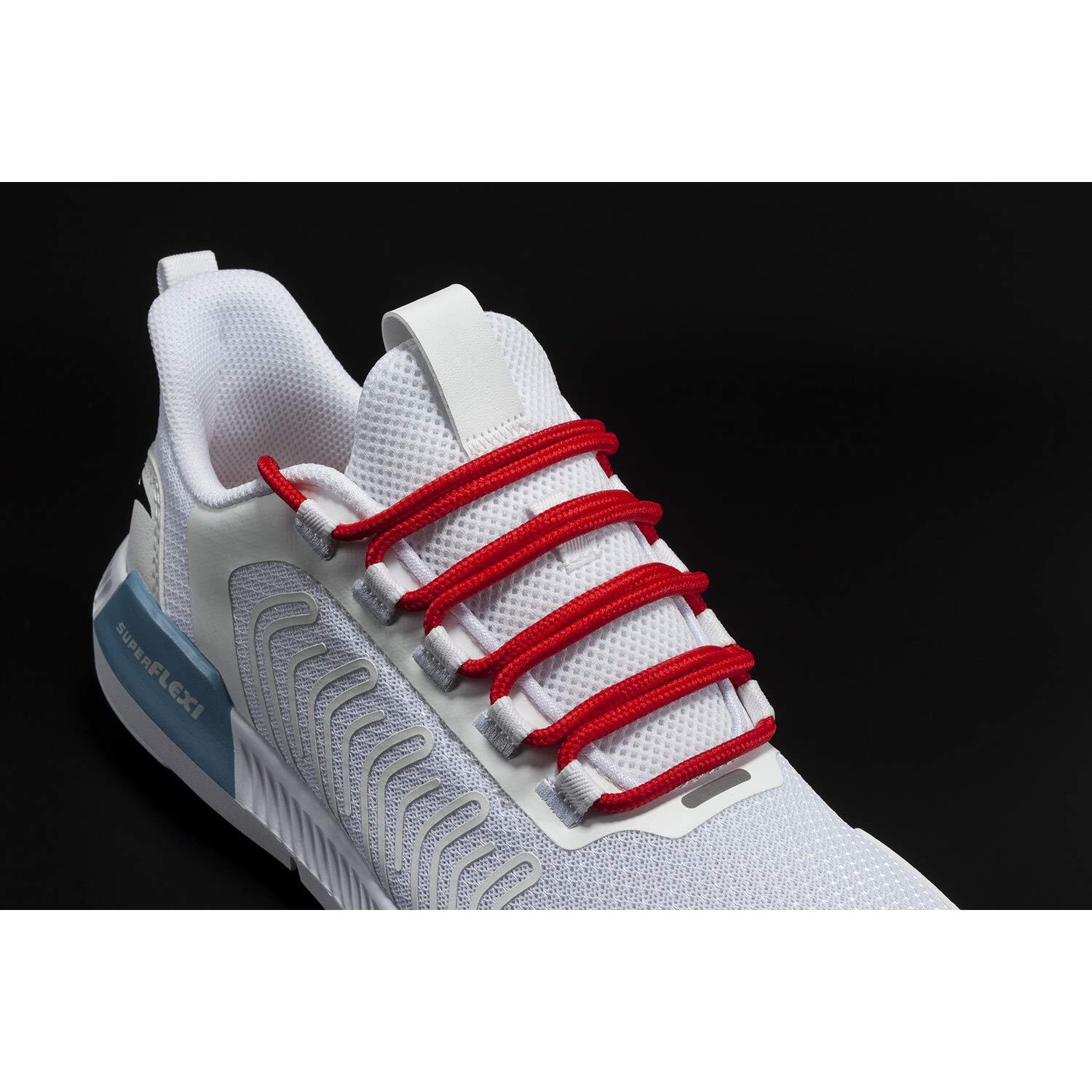 Shoemate Solid Color Round Shoe Laces For Sneakers, Boots And Athletic Shoes, Shoe Strings, Red, 58"(147Cm) 9-Dahong Rod-147-9