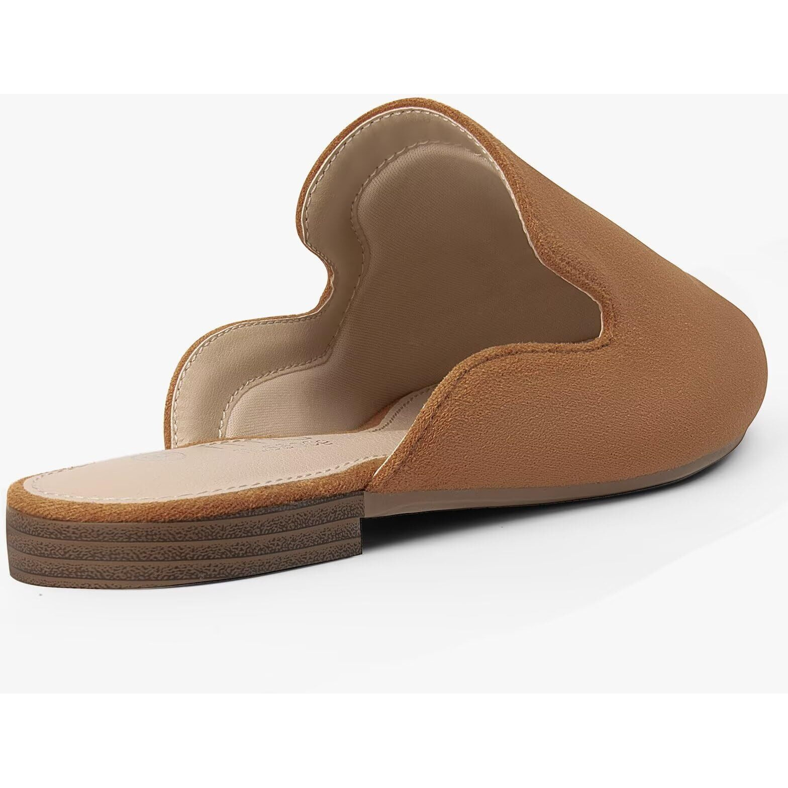 Musshoe Mules For Women Flats Comfortable Pointed Toe Women Mules,Tan 6.5