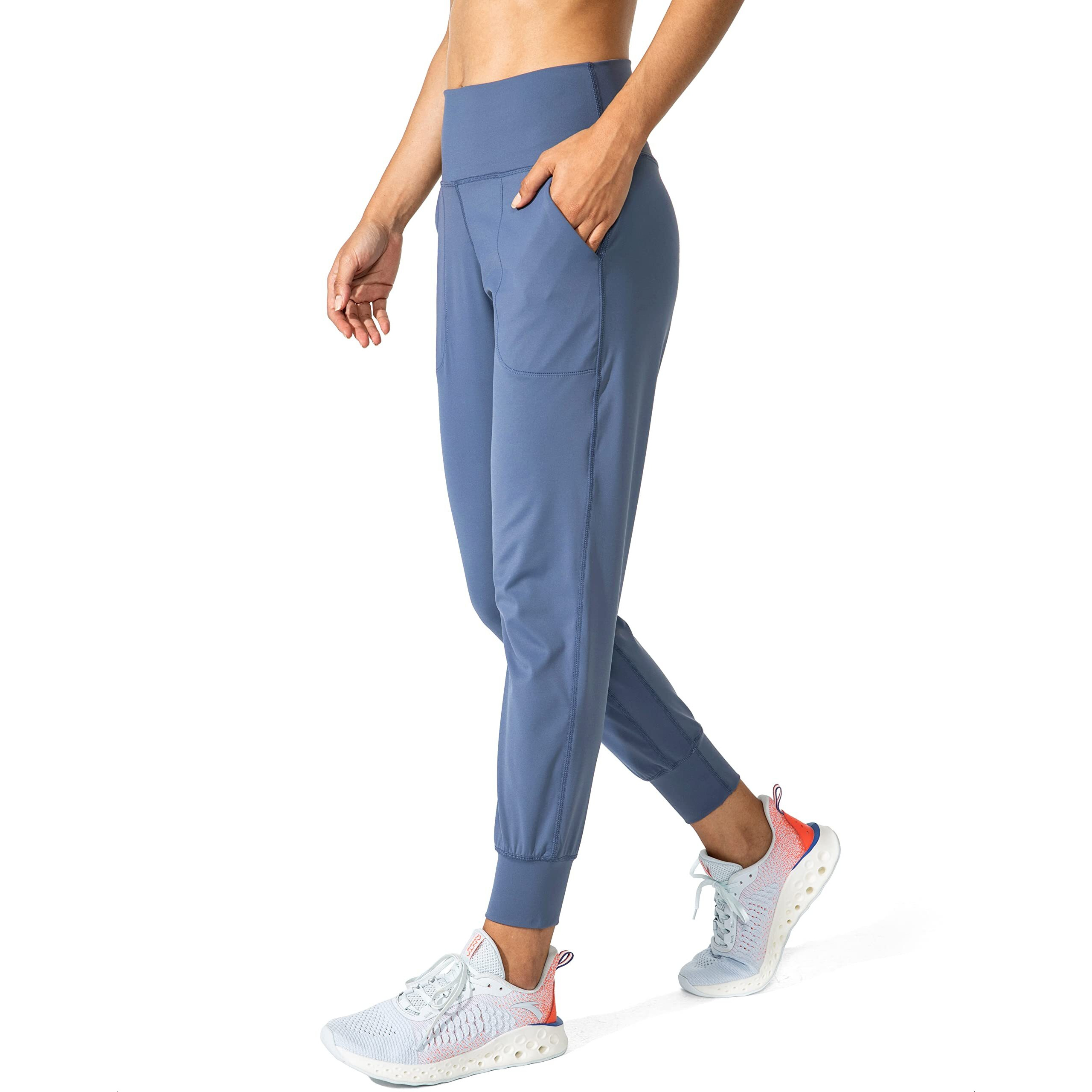 G Gradual Women's Joggers High Waisted Yoga Pants With Pockets Loose Leggings For Women Workout, Athletic, Lounge (Light Blue, Xx-Large)
