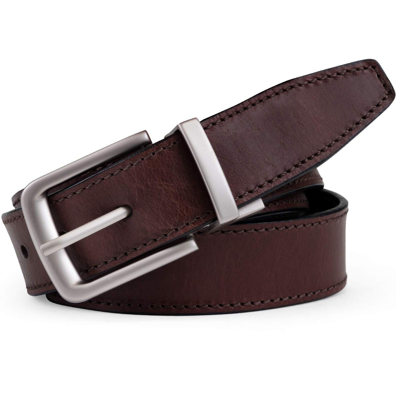 Timberland Men's Classic Leather Belt Reversible From Brown To Black, Brown/Black, 44