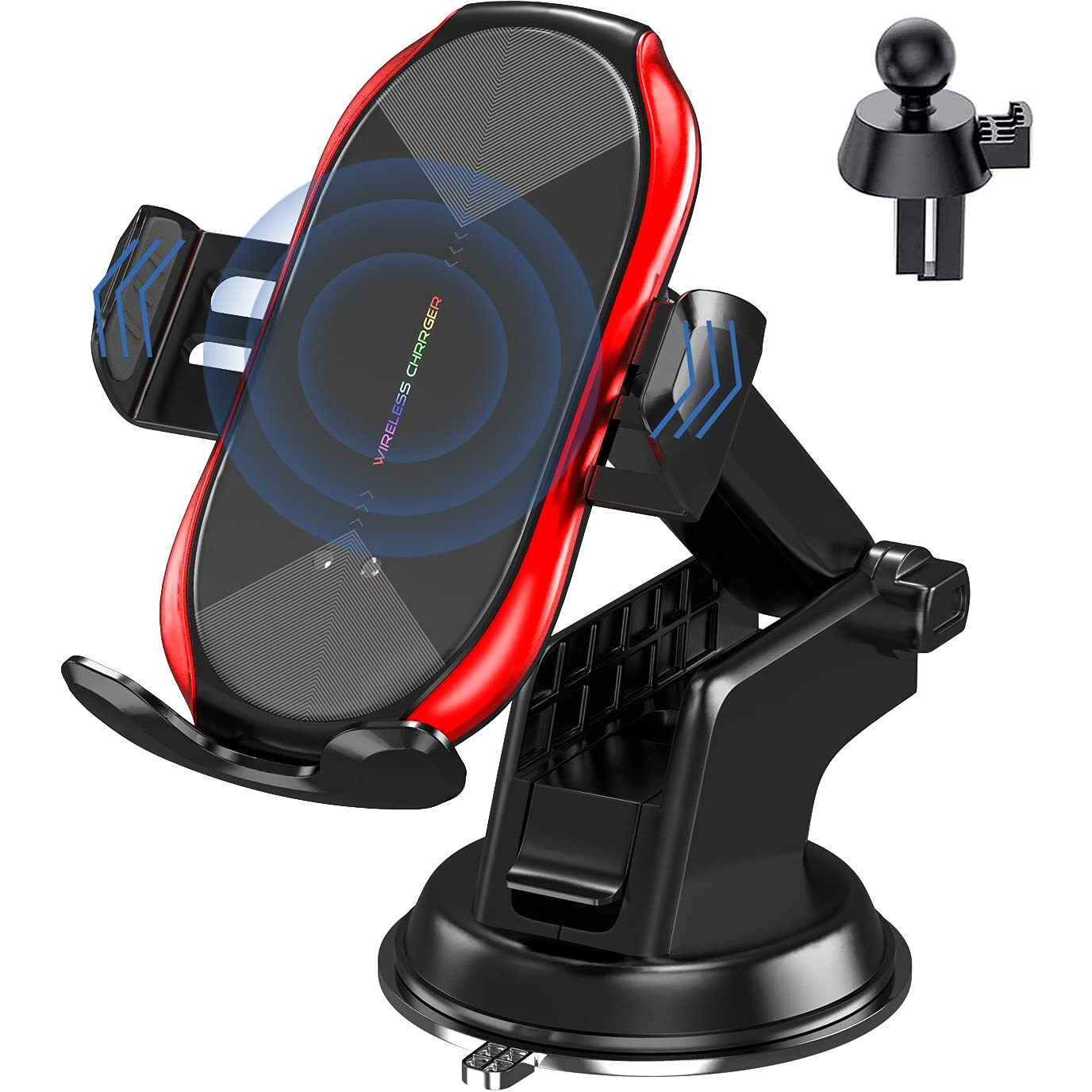 Yitumu Wireless Car Charger Mount,15W Qi Fast Charging Auto-Clamping Car Phone Holder, Air Vent Windshield Dashboard Car Phone Mount For Iphone 13/12/11/X/8,Samsung S20/S10/Note20/Note10