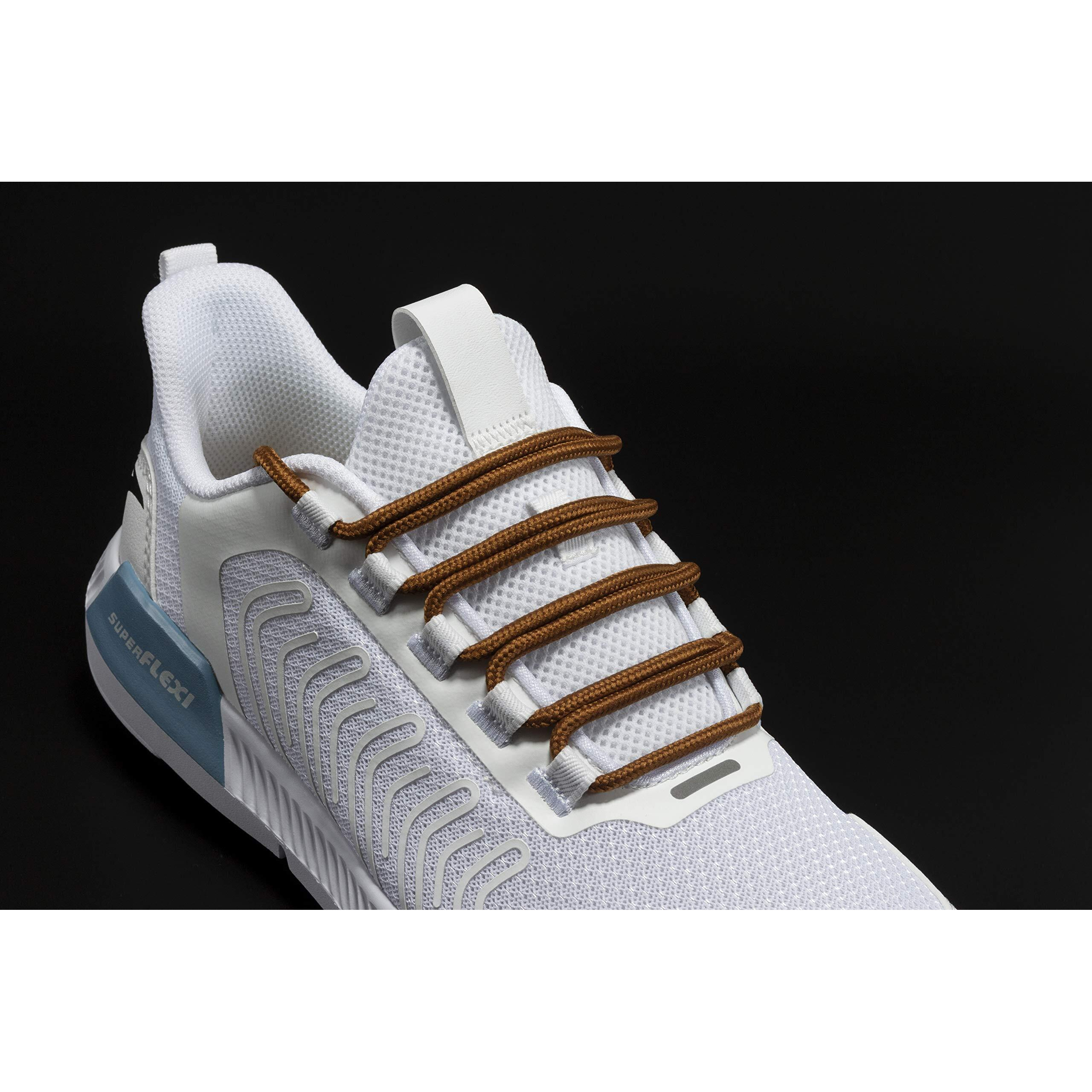 Shoemate Solid Color Round Shoe Laces For Sneakers, Boots And Athletic Shoes, Shoe Strings, Golden Brown, 36"(91Cm) 12-Jinzong Rod-91-12