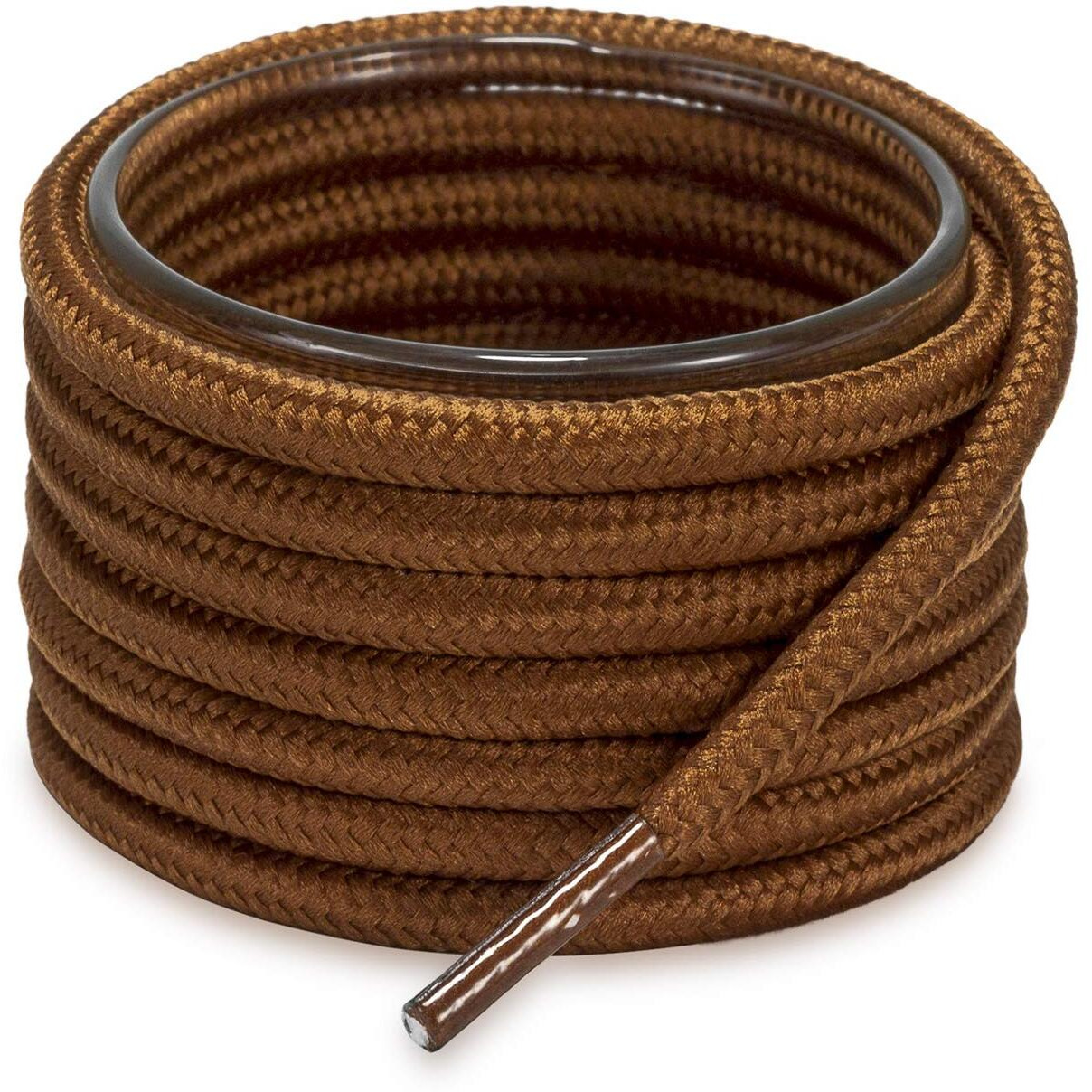 Shoemate Solid Color Round Shoe Laces For Sneakers, Boots And Athletic Shoes, Shoe Strings, Golden Brown, 52"(132Cm) 12-Jinzong Rod-132-12