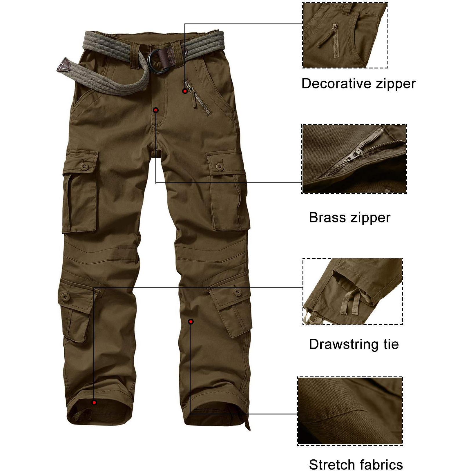 Xnmaya Cargo Pants For Women, Military Army Camo Combat Trousers,Work Camping Hiking Casual Pants With Pockets Grey Us 4