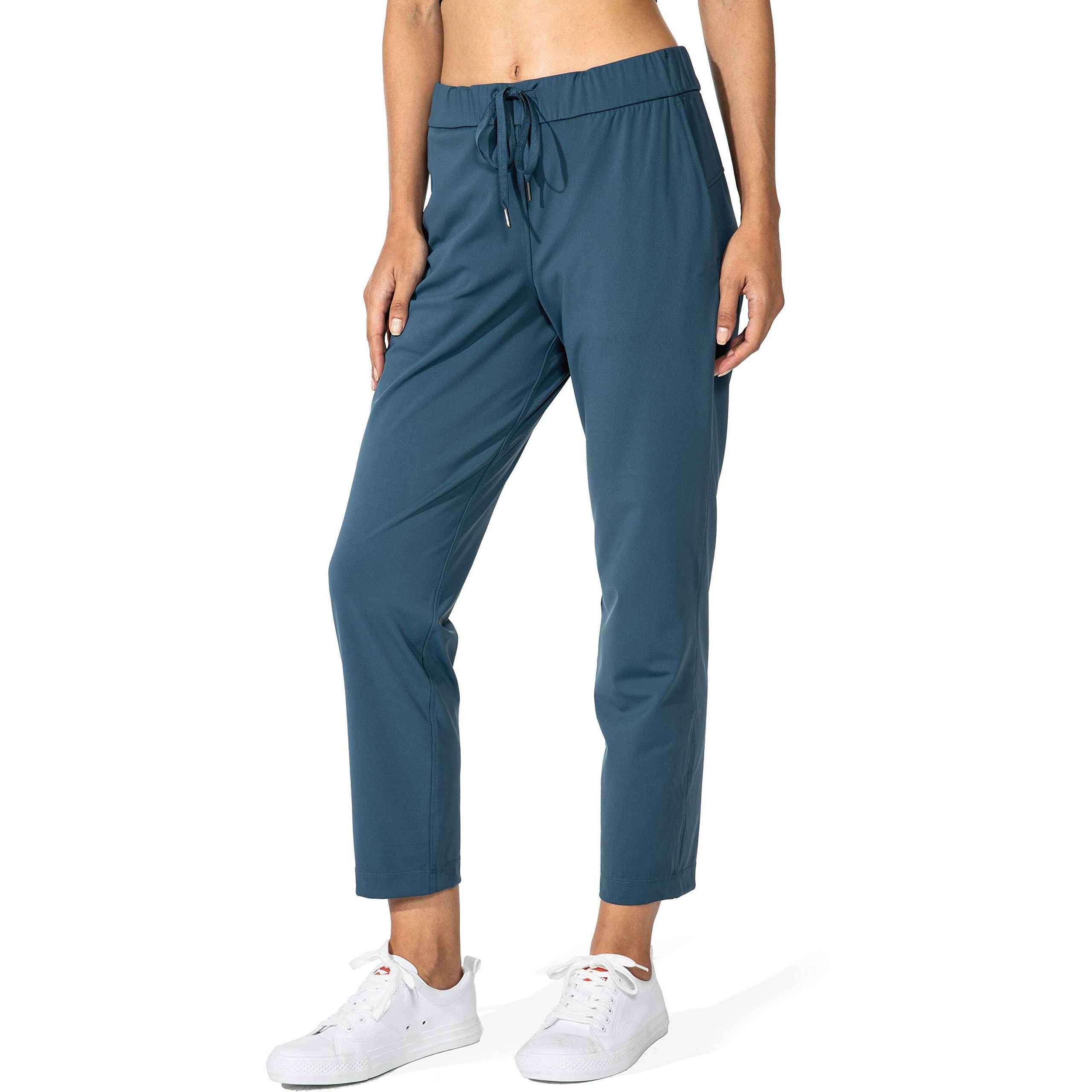 G Gradual Women's Pants With Deep Pockets 7/8 Stretch Sweatpants For Women Athletic, Golf, Lounge, Work (Indigo, Medium)