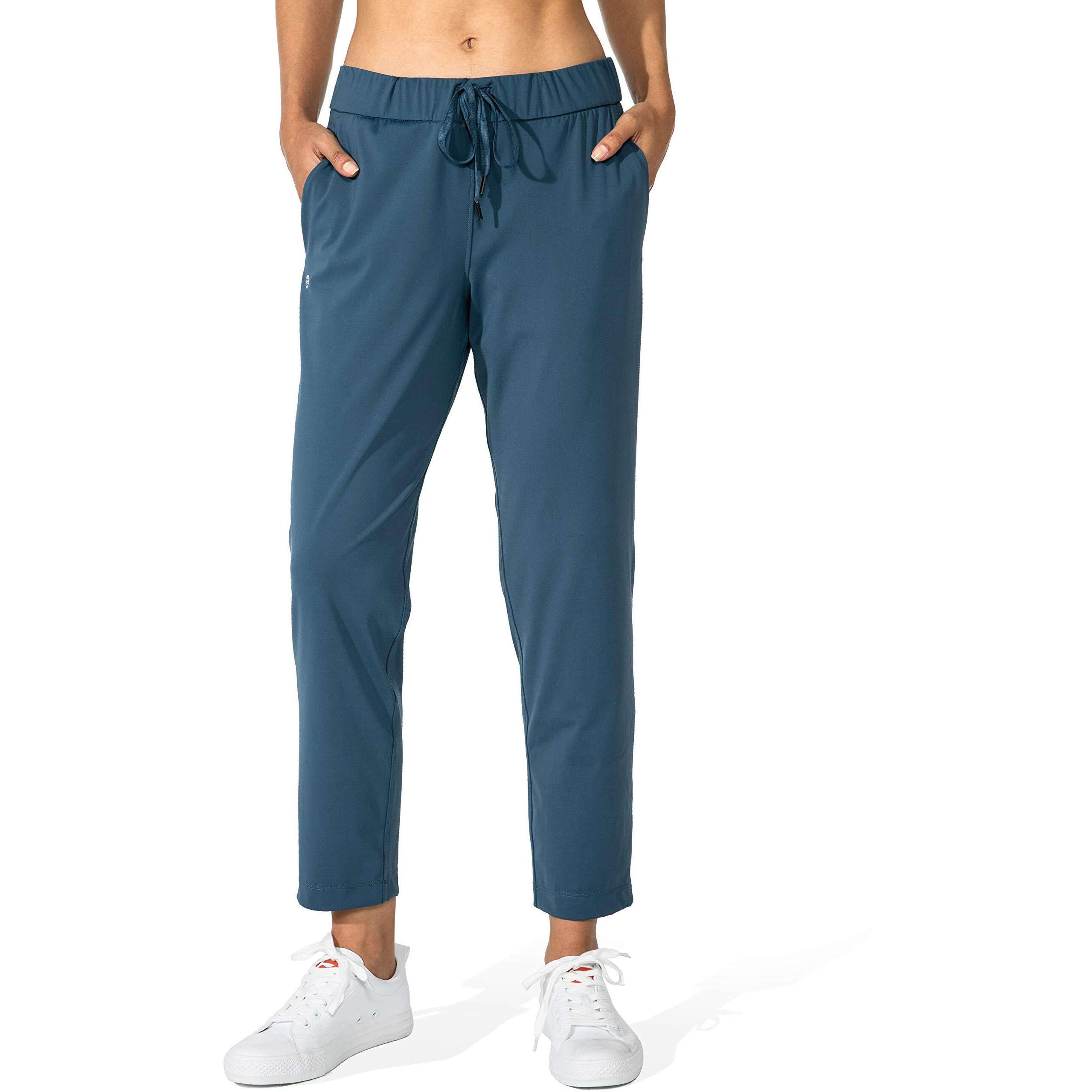 G Gradual Women's Pants With Deep Pockets 7/8 Stretch Sweatpants For Women Athletic, Golf, Lounge, Work (Indigo, Medium)
